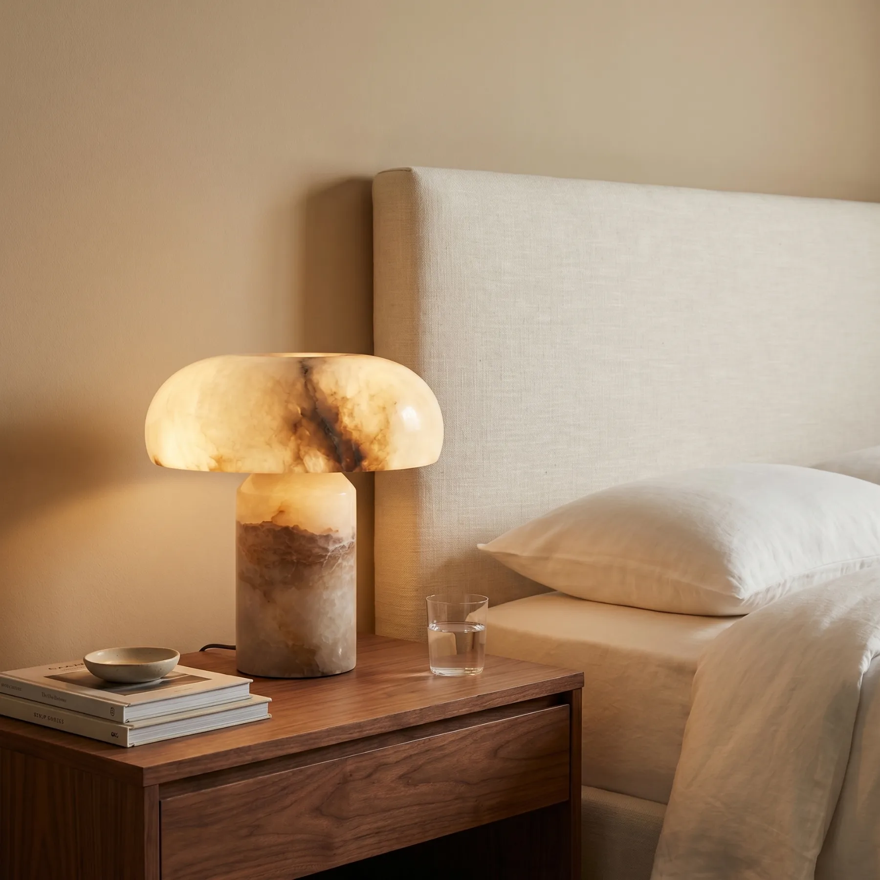 Serene Alabaster Mushroom Table Lamp image 4