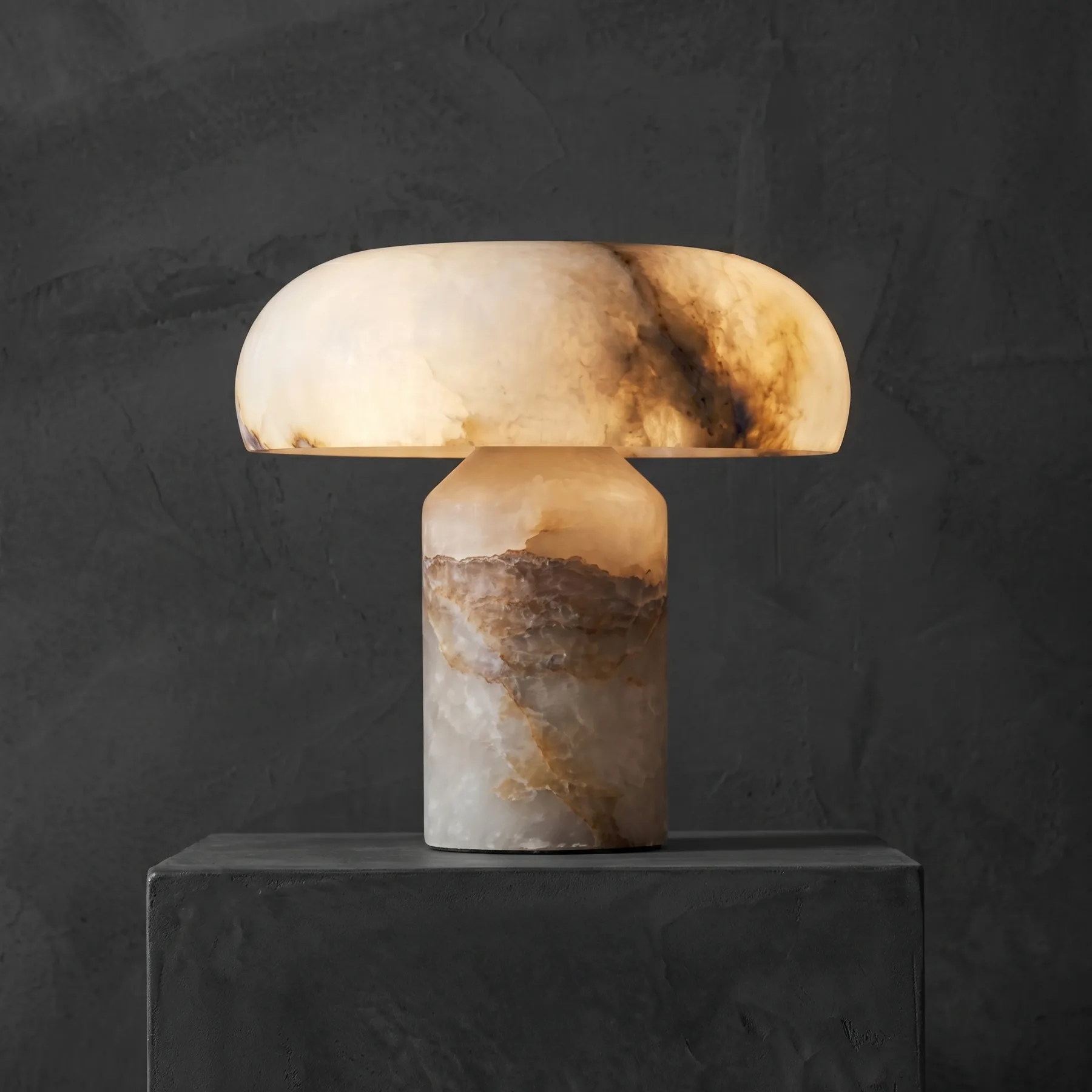 Serene Alabaster Mushroom Table Lamp custom table lamp
