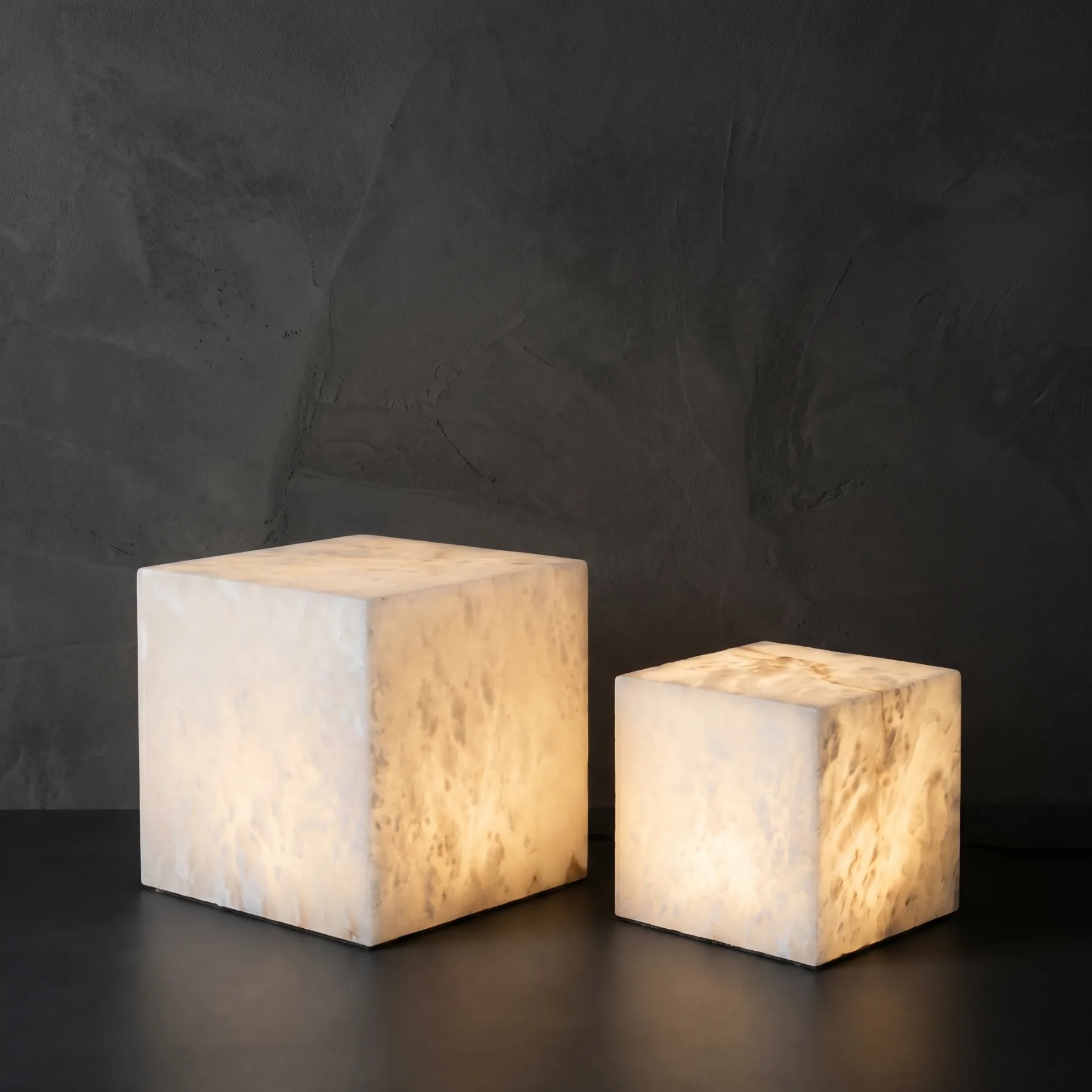 Luminous Alabaster Cube Table Lamp custom table lamp