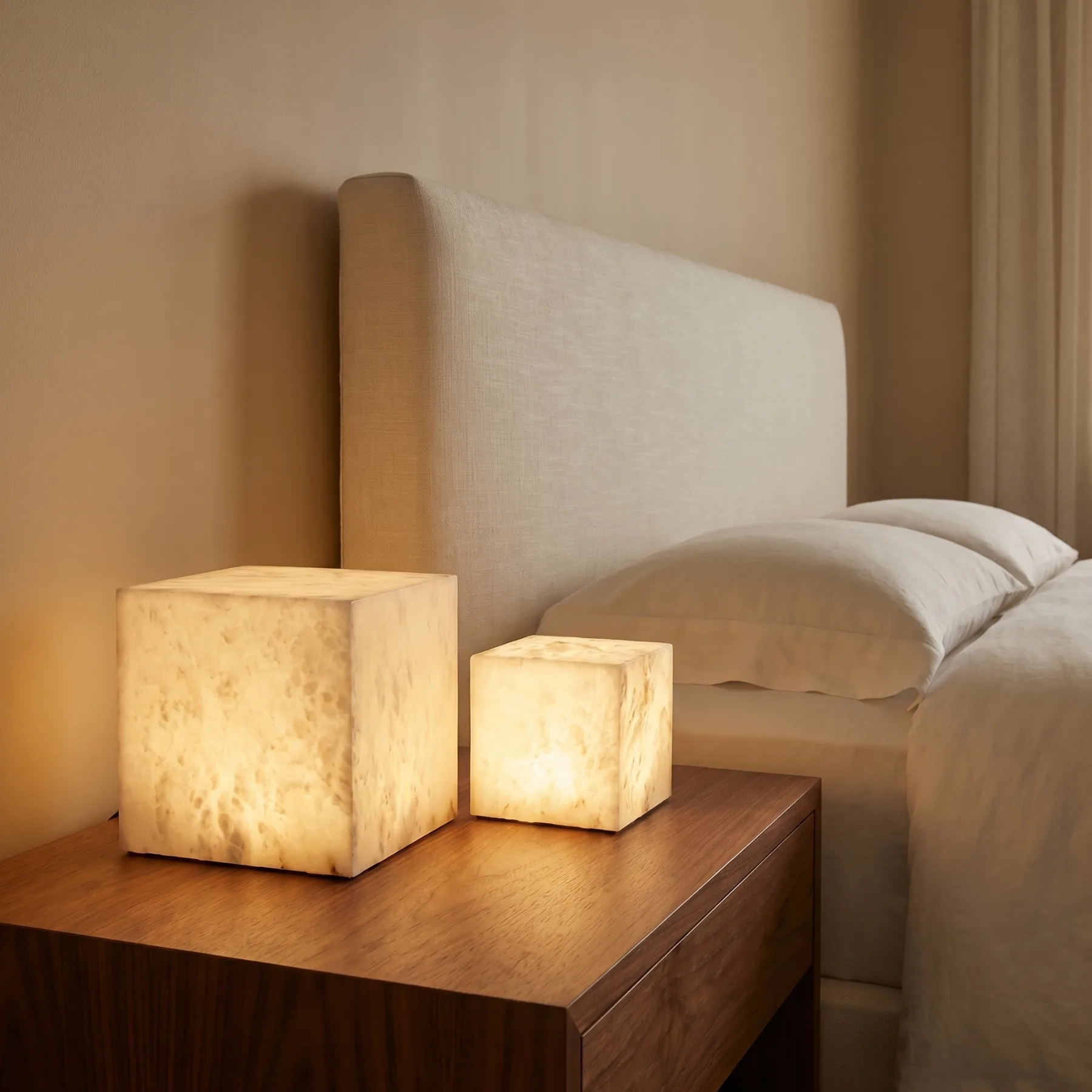 Luminous Alabaster Cube Table Lamp image 4