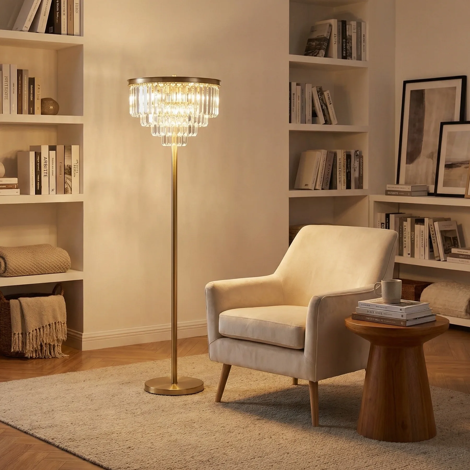 Gilded Crystal Fringe Floor Lamp image 2