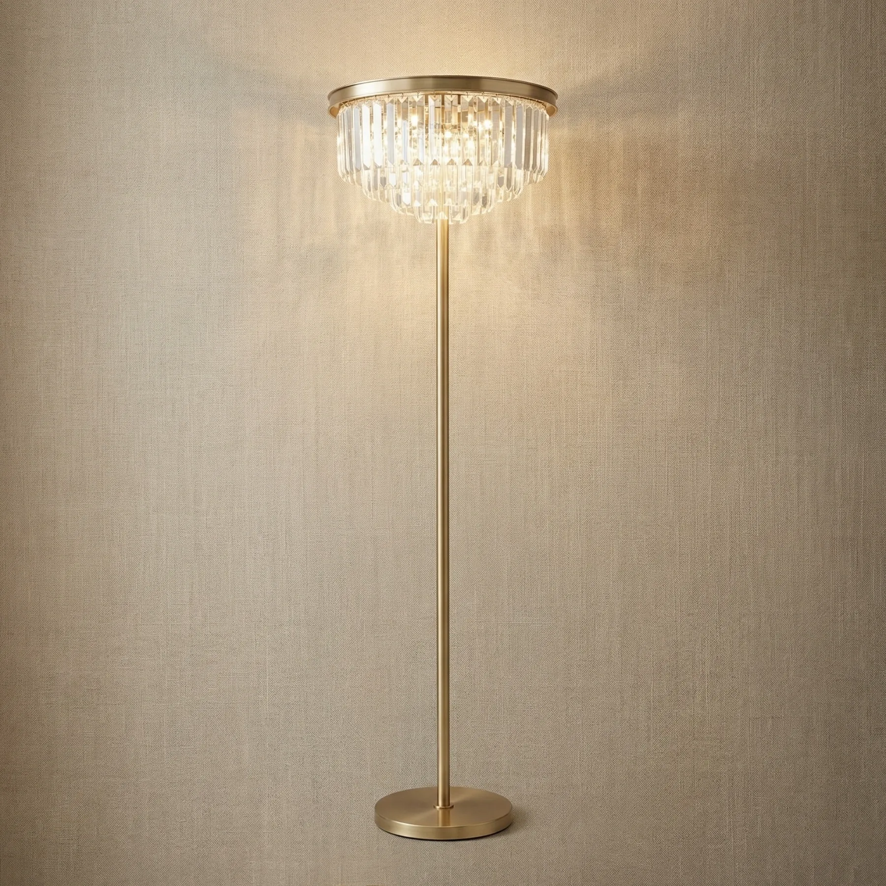 Gilded Crystal Fringe Floor Lamp custom floor lamp