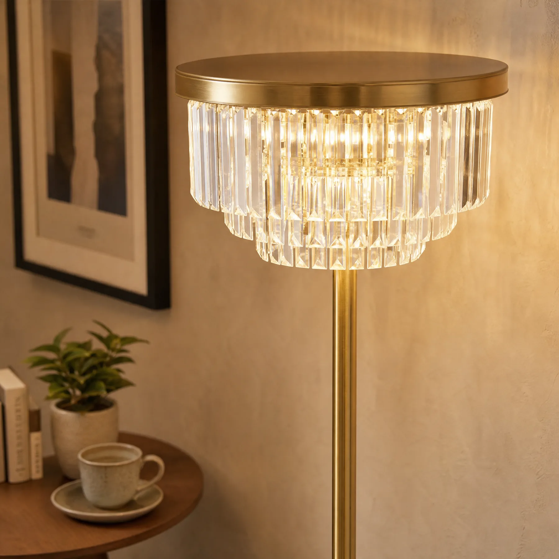 Gilded Crystal Fringe Floor Lamp image 6