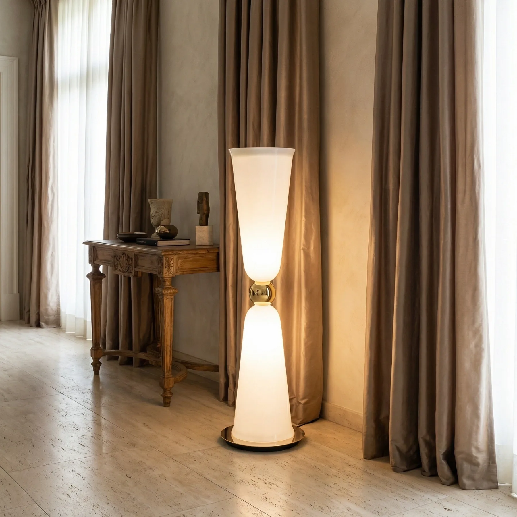 Opal Glass Sculptural Floor Lamp image 3
