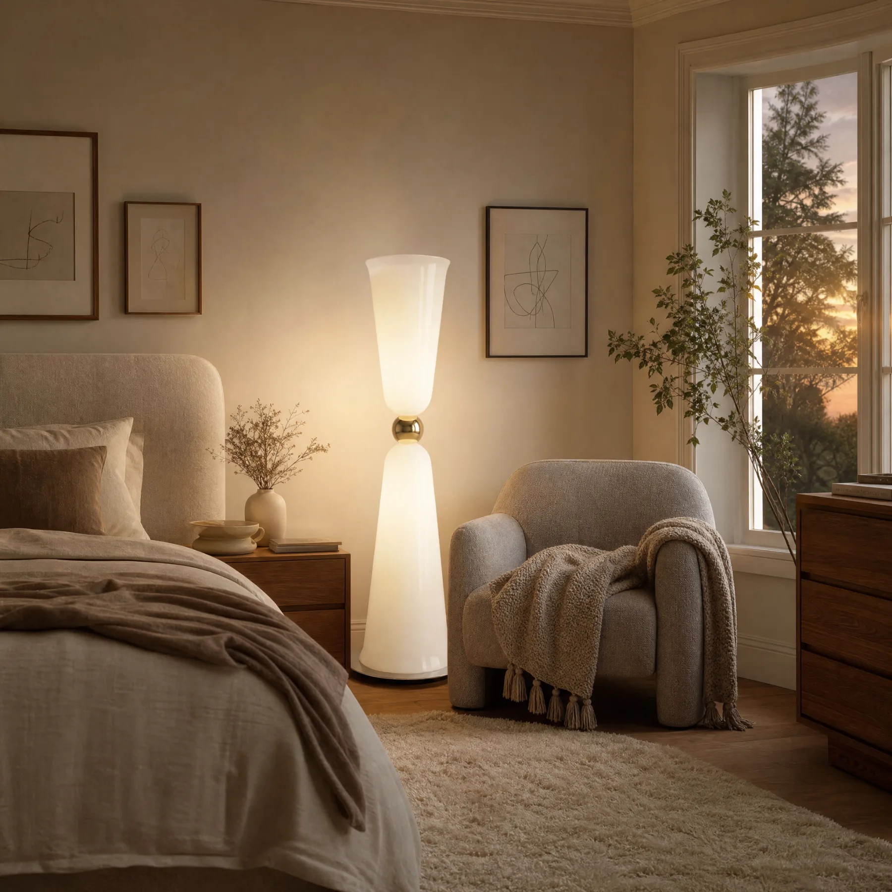 Opal Glass Sculptural Floor Lamp image 6
