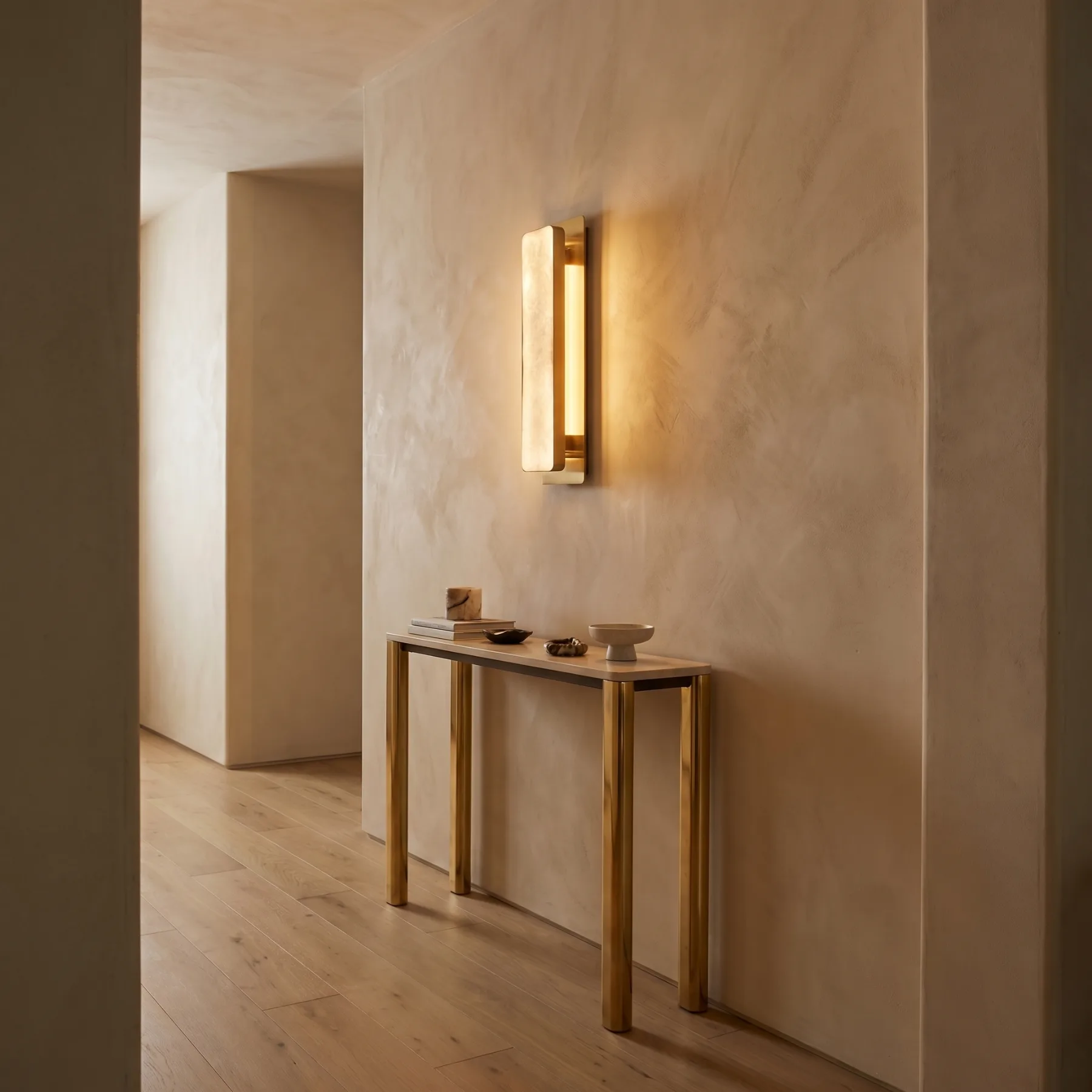 Avel Alabaster Brass Wall Sconce image 4
