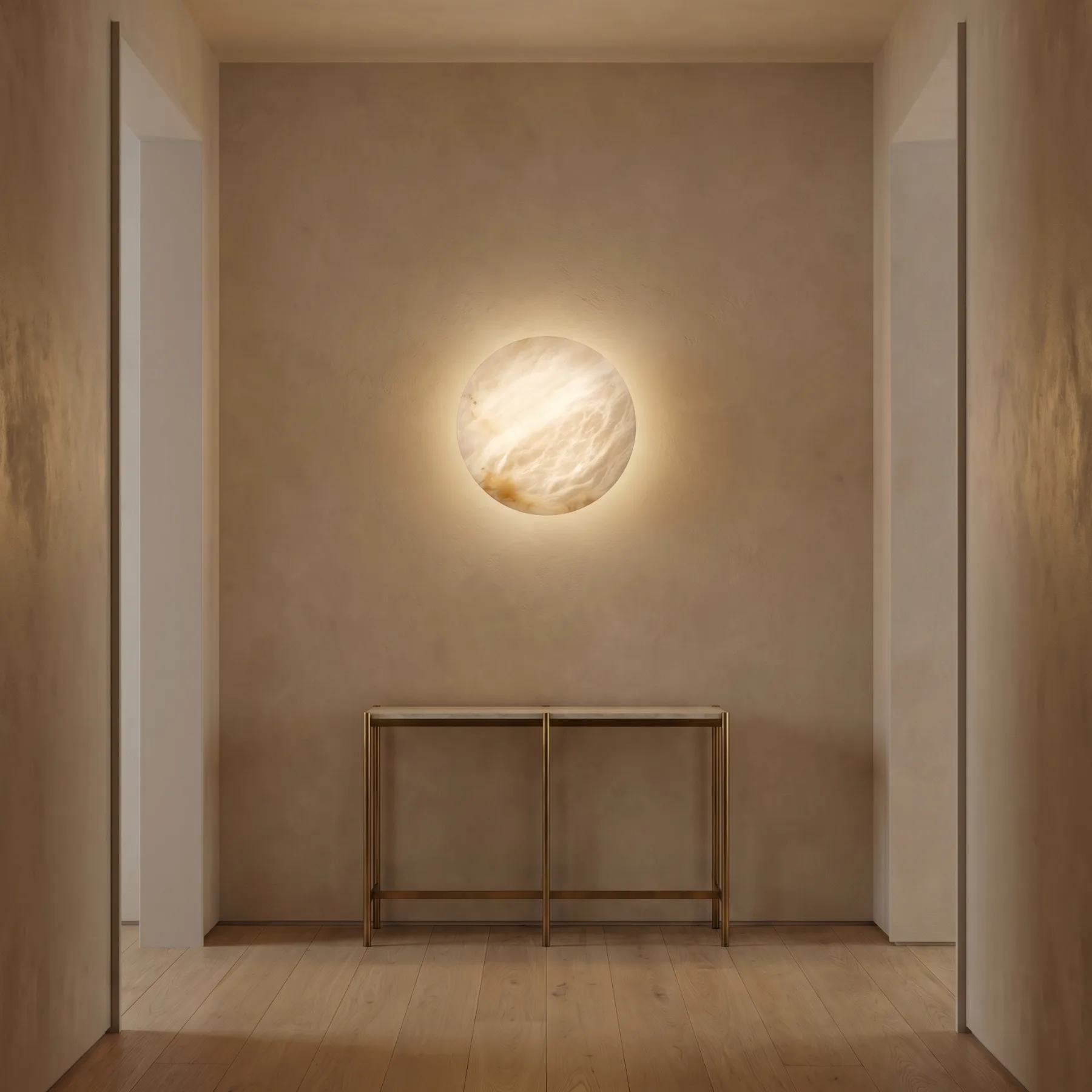 Arden Alabaster Disc Wall Sconce image 4