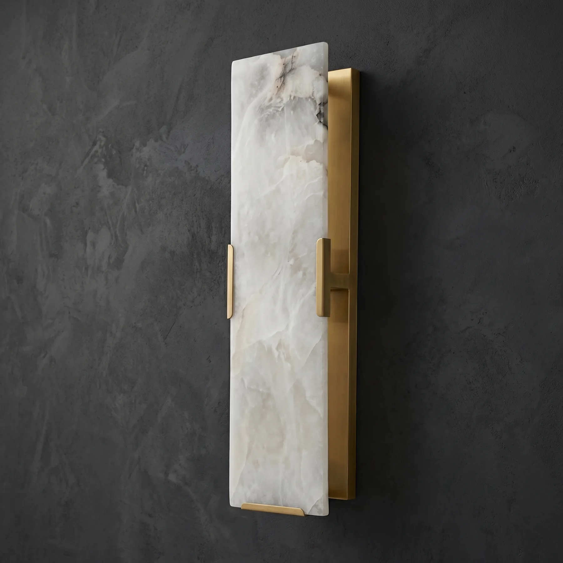 Design 16 Alabaster Brass Wall Sconce image 2