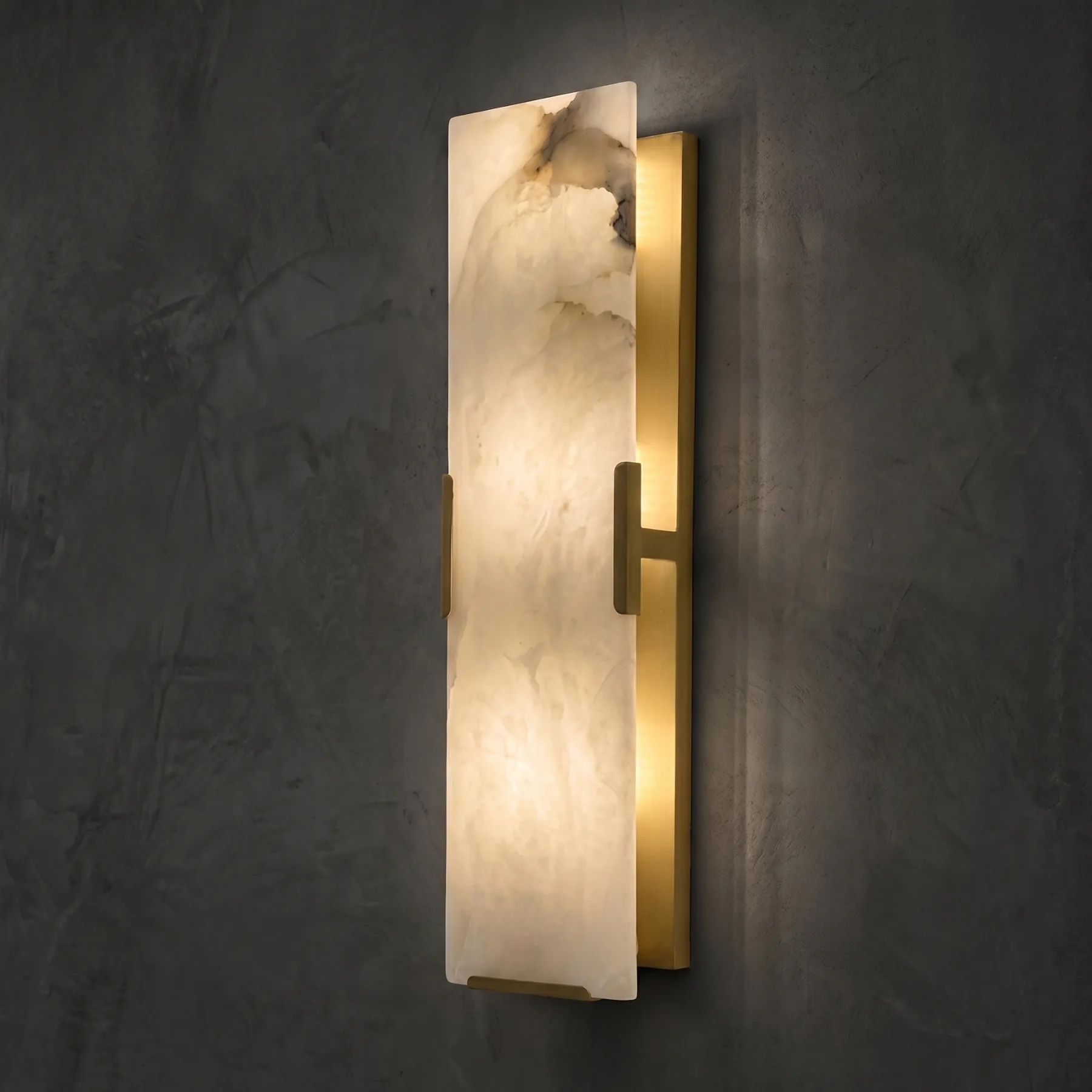 Design 16 Alabaster Brass Wall Sconce custom sconces