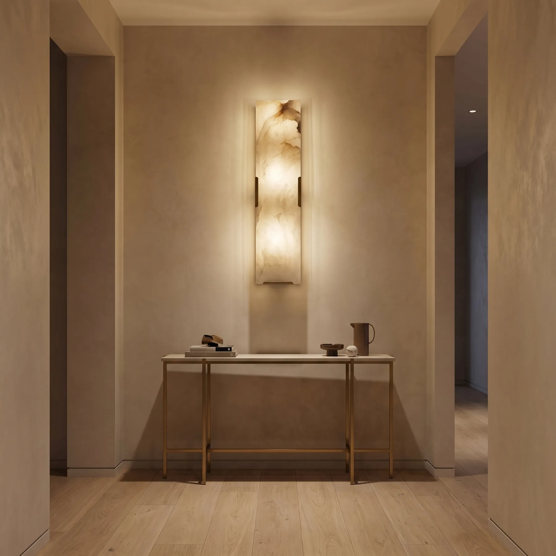 Design 16 Alabaster Brass Wall Sconce image 4
