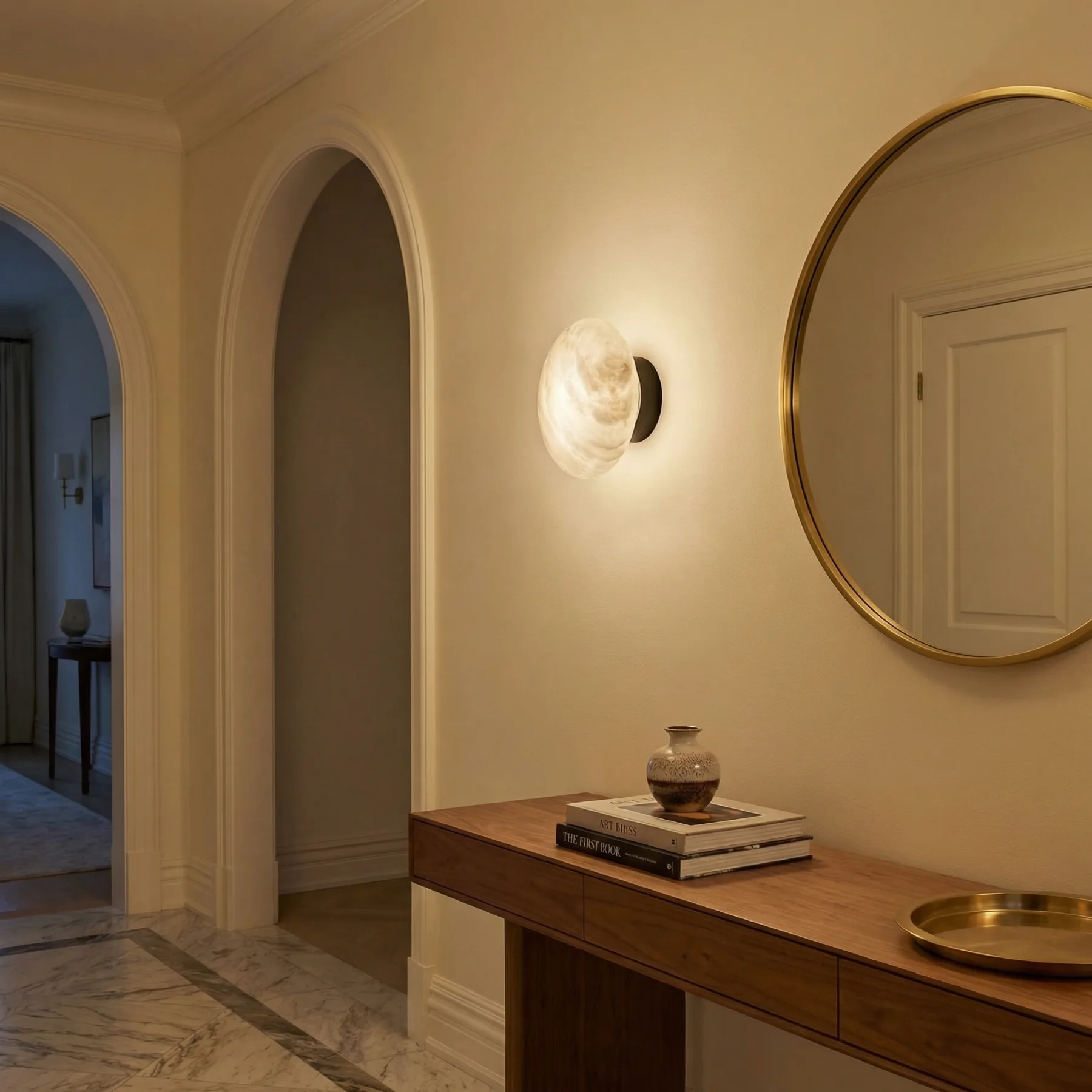 Design 18 Alabaster Disc Wall Sconce image 3