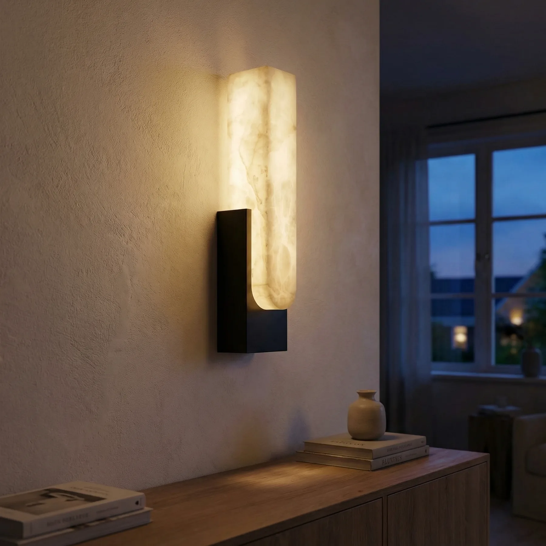 Sculpted Alabaster Wall Sconce image 2