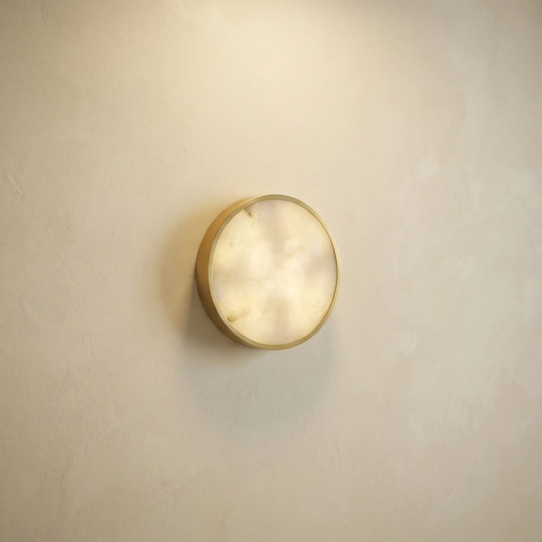 Warm Alabaster Disc Wall Sconce custom sconces