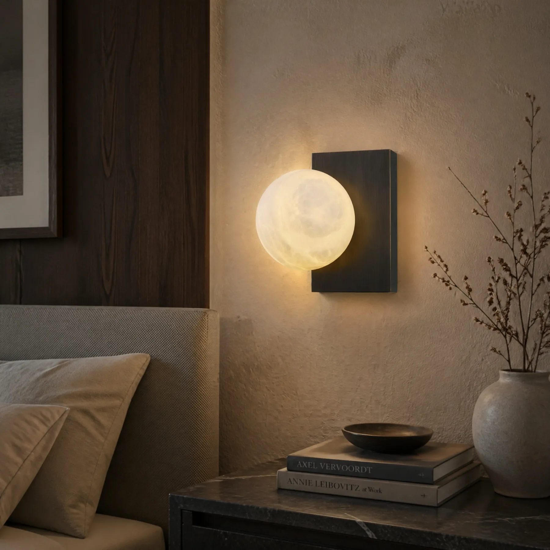 Lunar Alabaster Globe Wall Sconce image 2