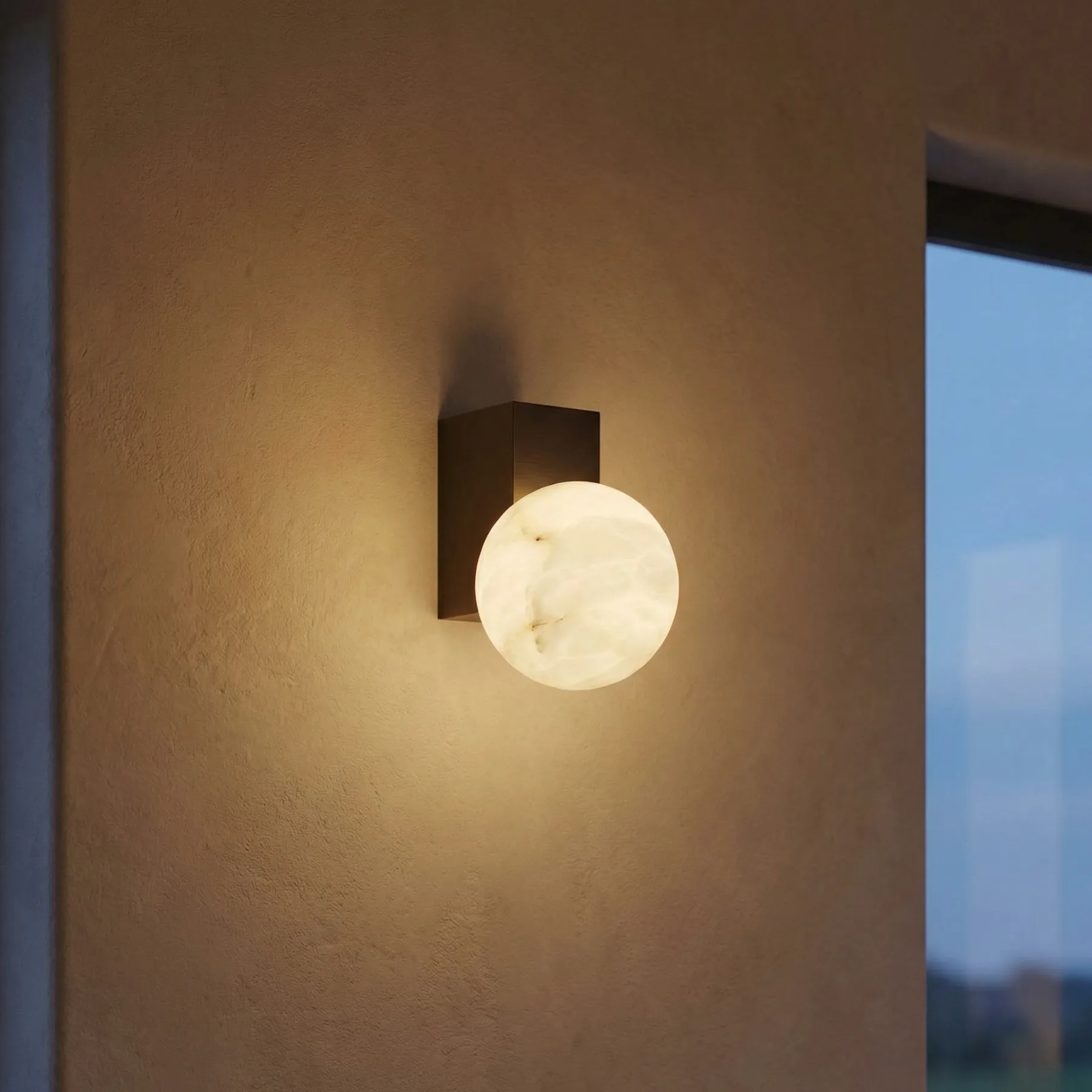 Calm Alabaster Globe Wall Sconce image 2