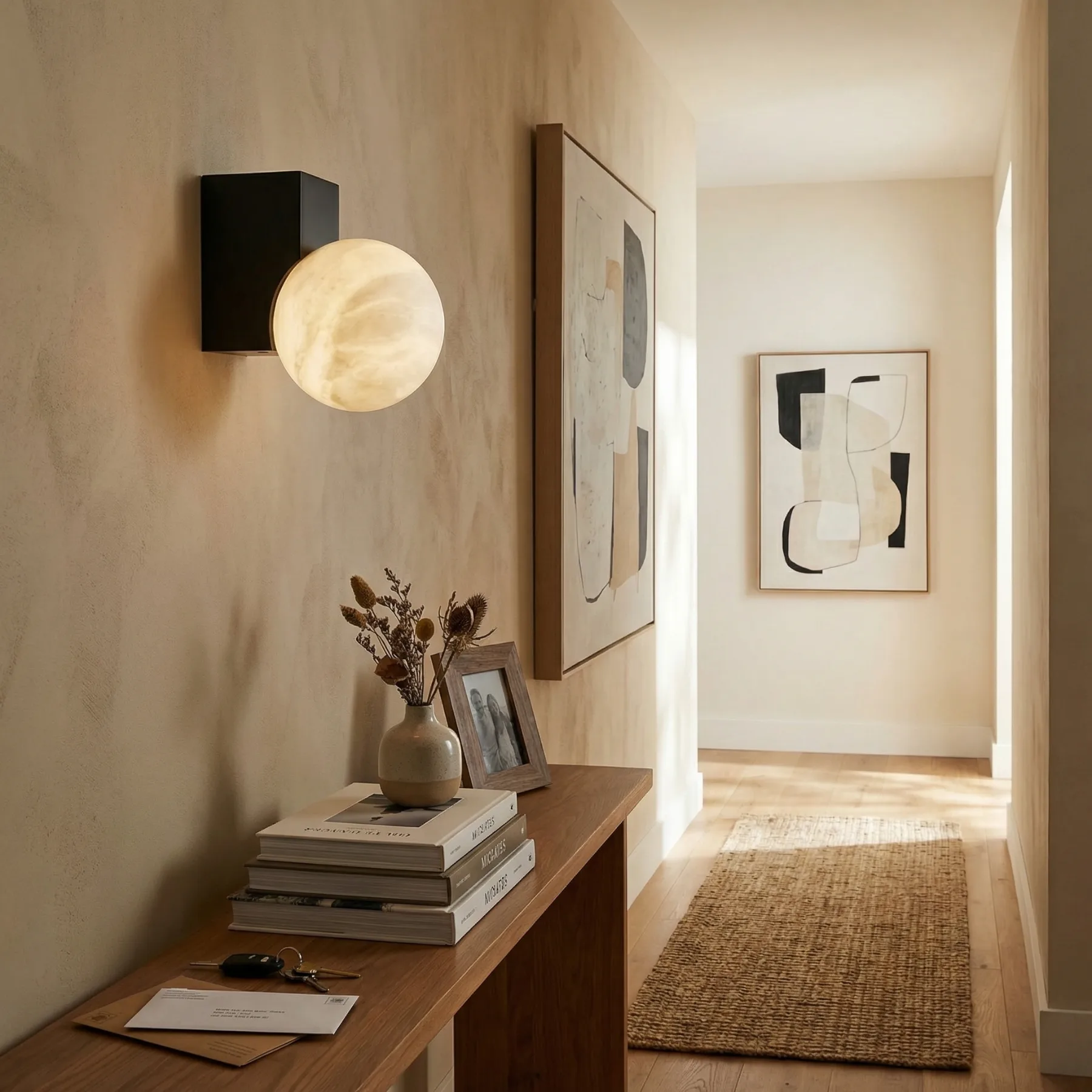 Calm Alabaster Globe Wall Sconce image 5