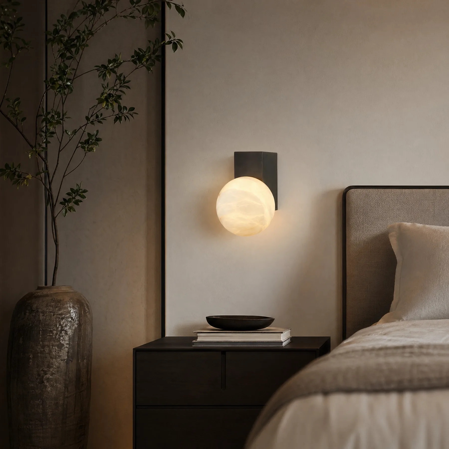 Calm Alabaster Globe Wall Sconce image 4