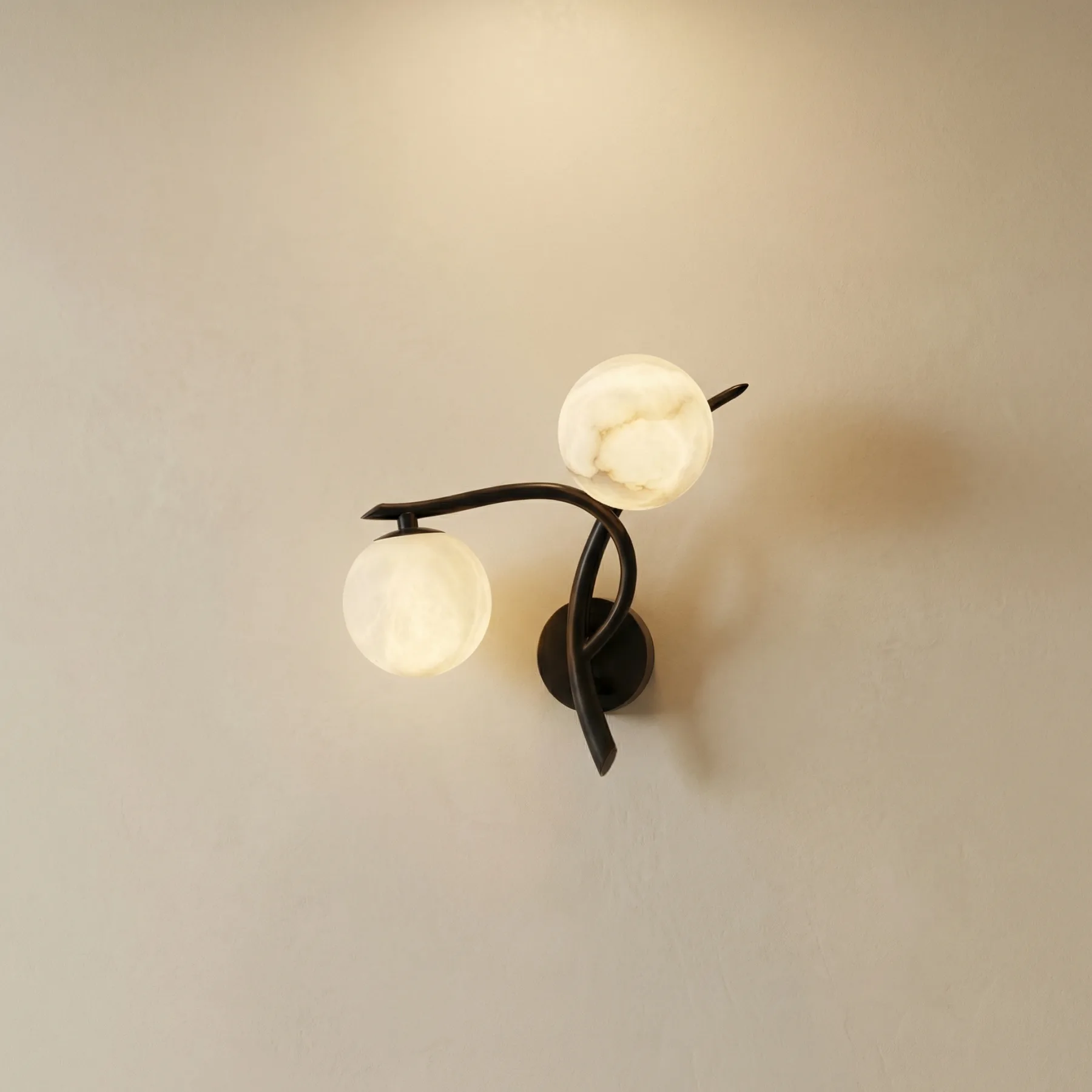 Sculpted Alabaster Globe Wall Sconce custom sconces