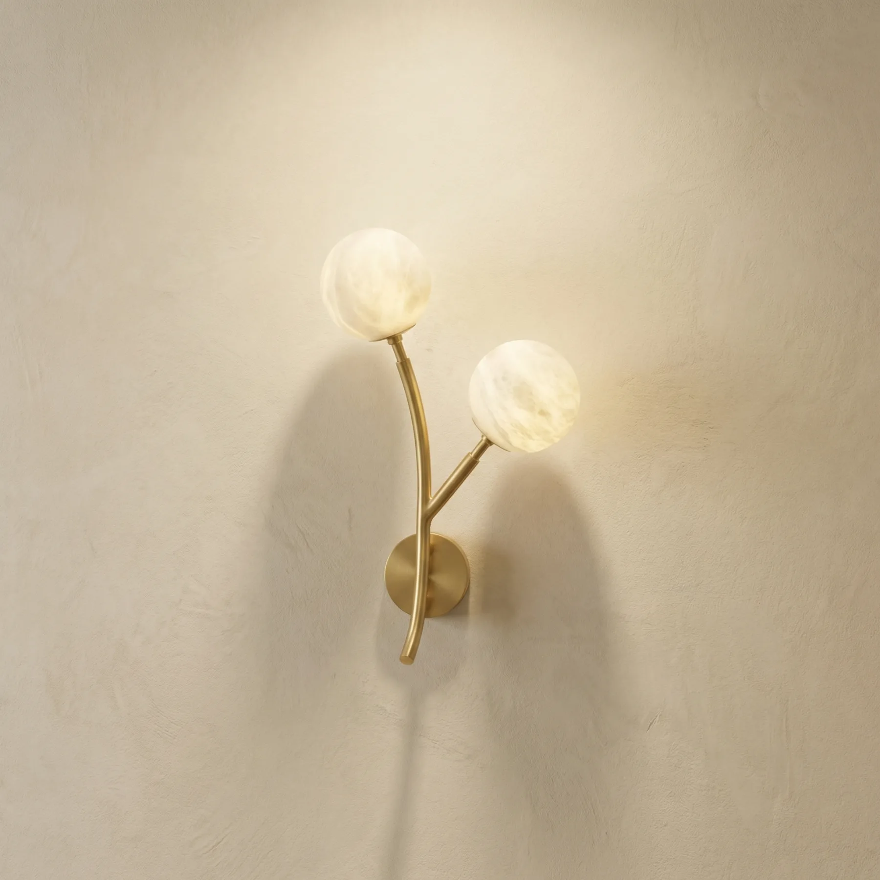 Avel Alabaster Brass Wall Sconce custom sconces
