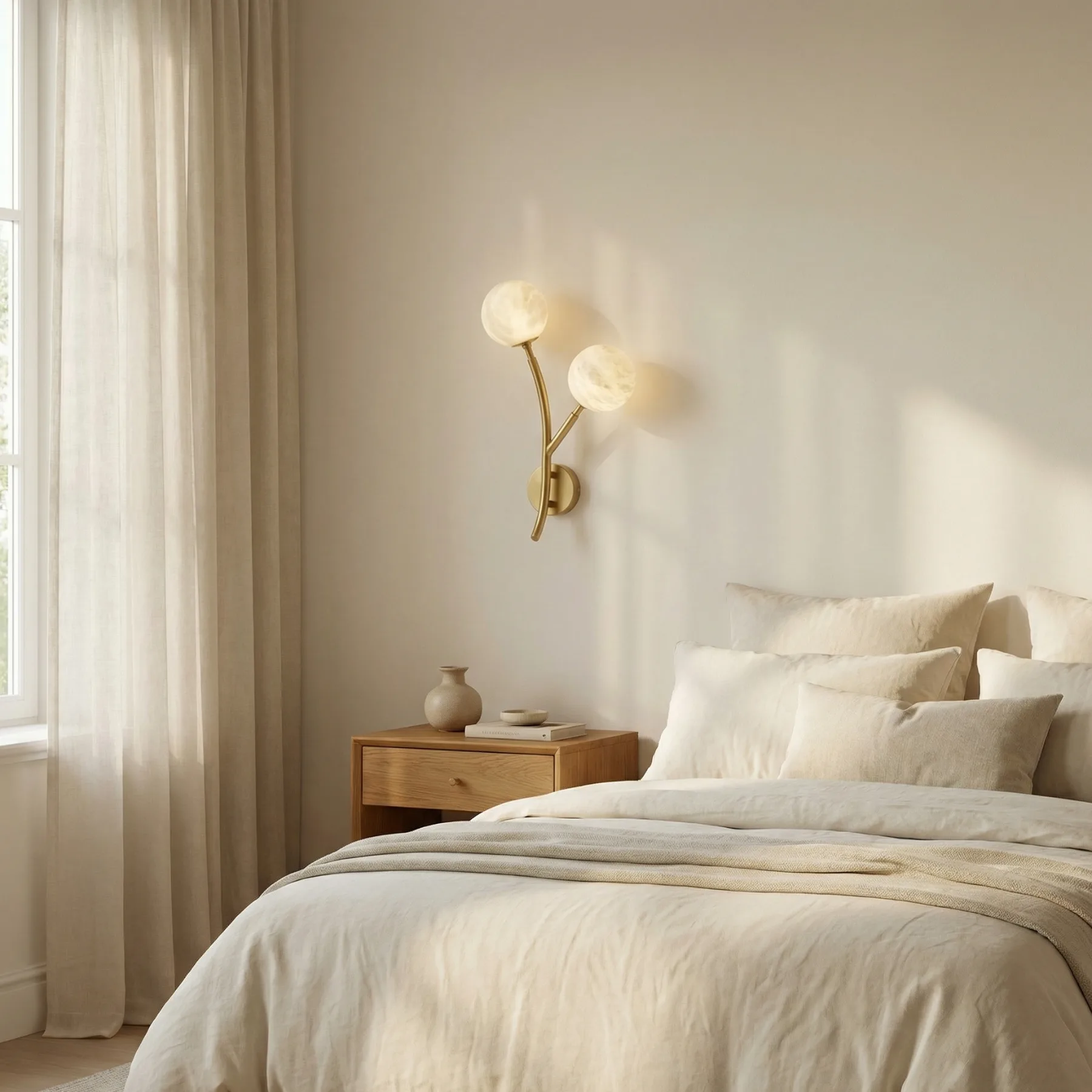 Avel Alabaster Brass Wall Sconce image 4