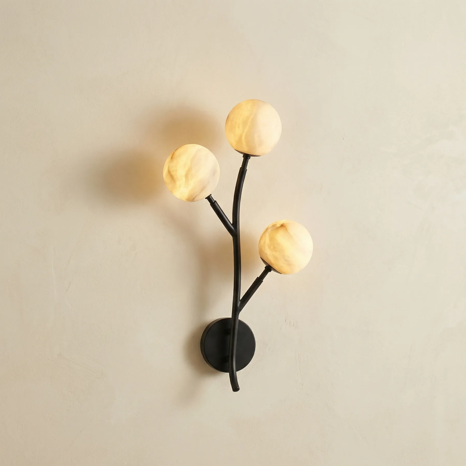 Organic Alabaster Globe Wall Sconce custom sconces
