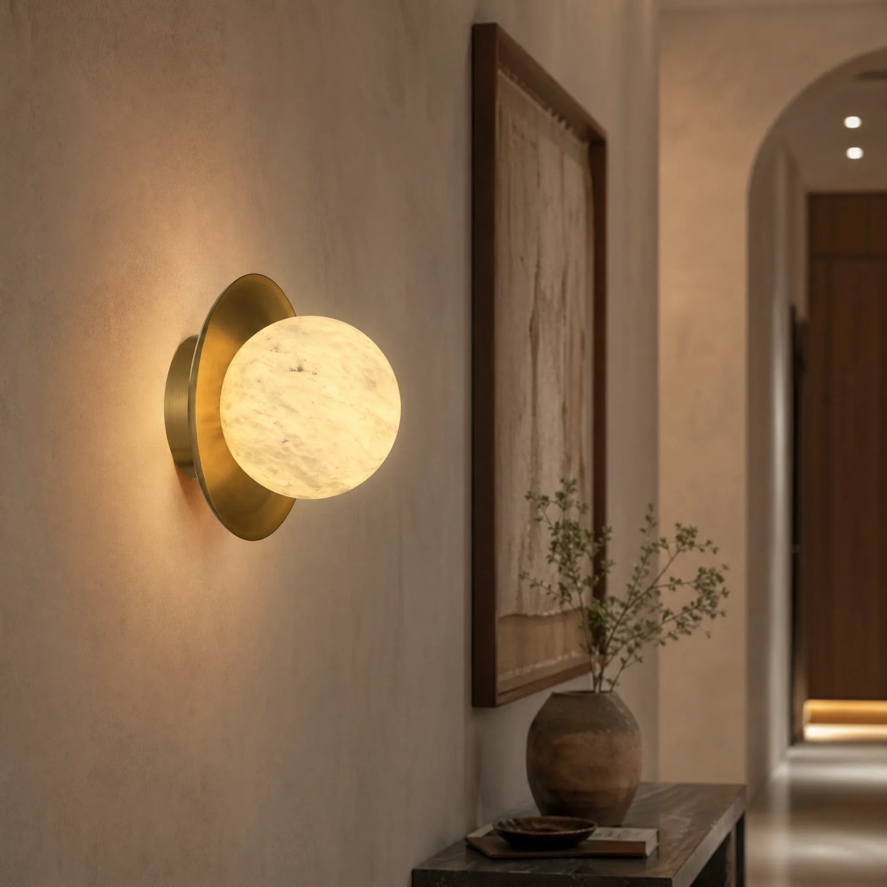 Aureate Alabaster Globe Wall Sconce image 3