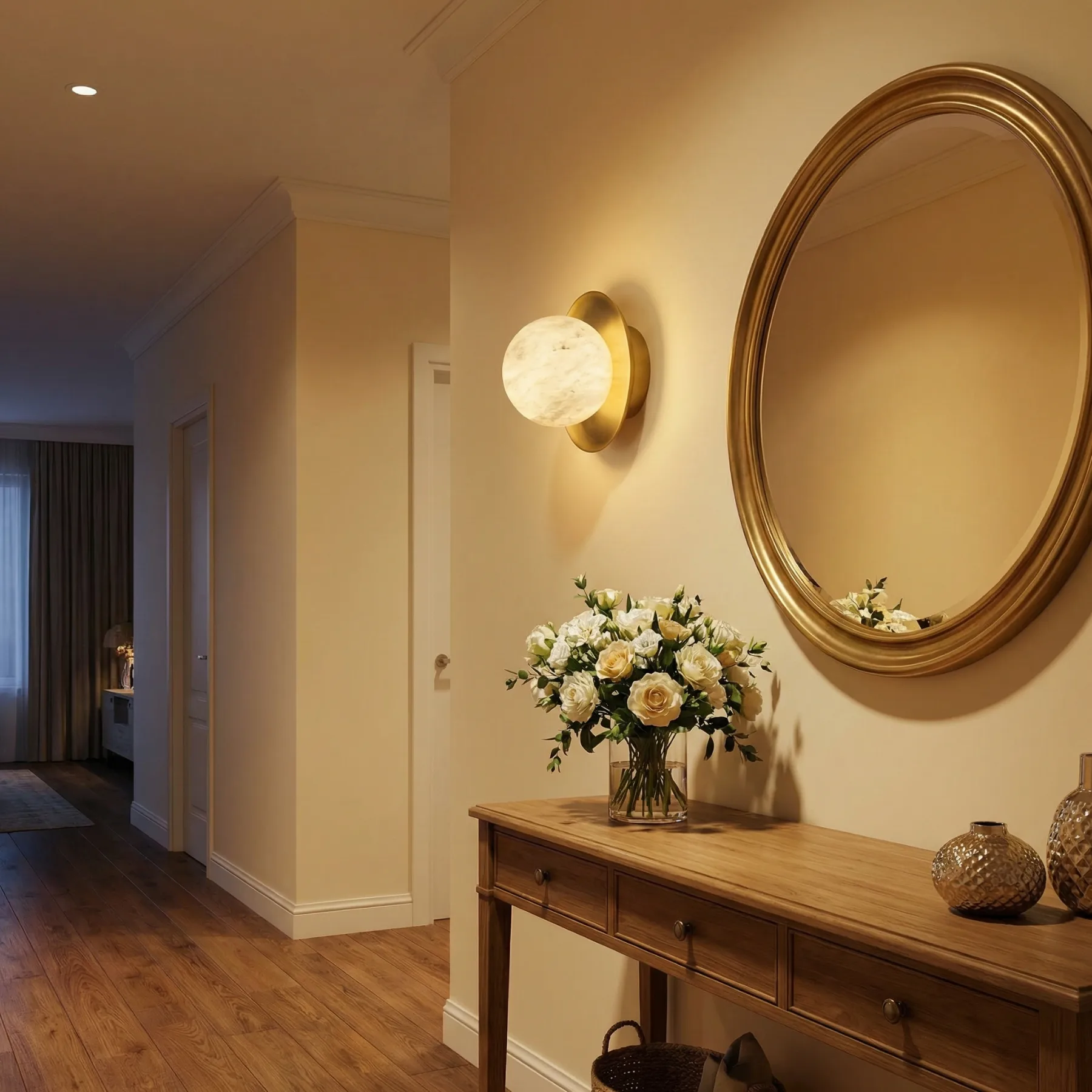 Aureate Alabaster Globe Wall Sconce image 4