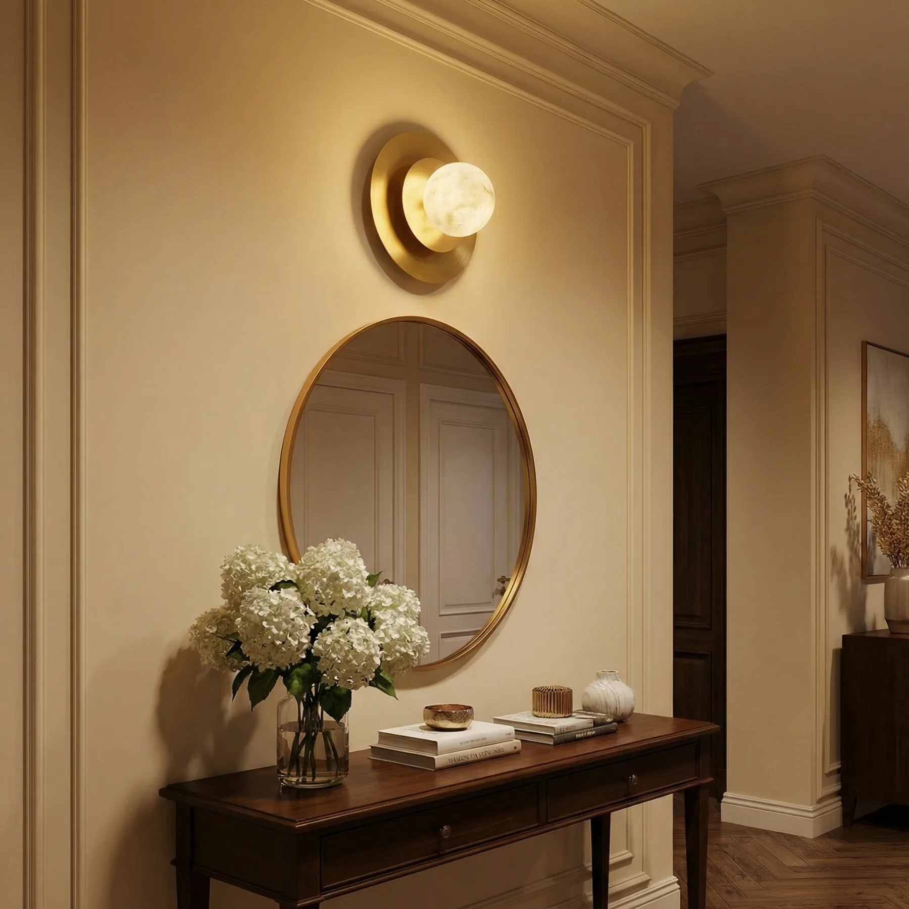 Liora Brass Alabaster Wall Sconce image 3