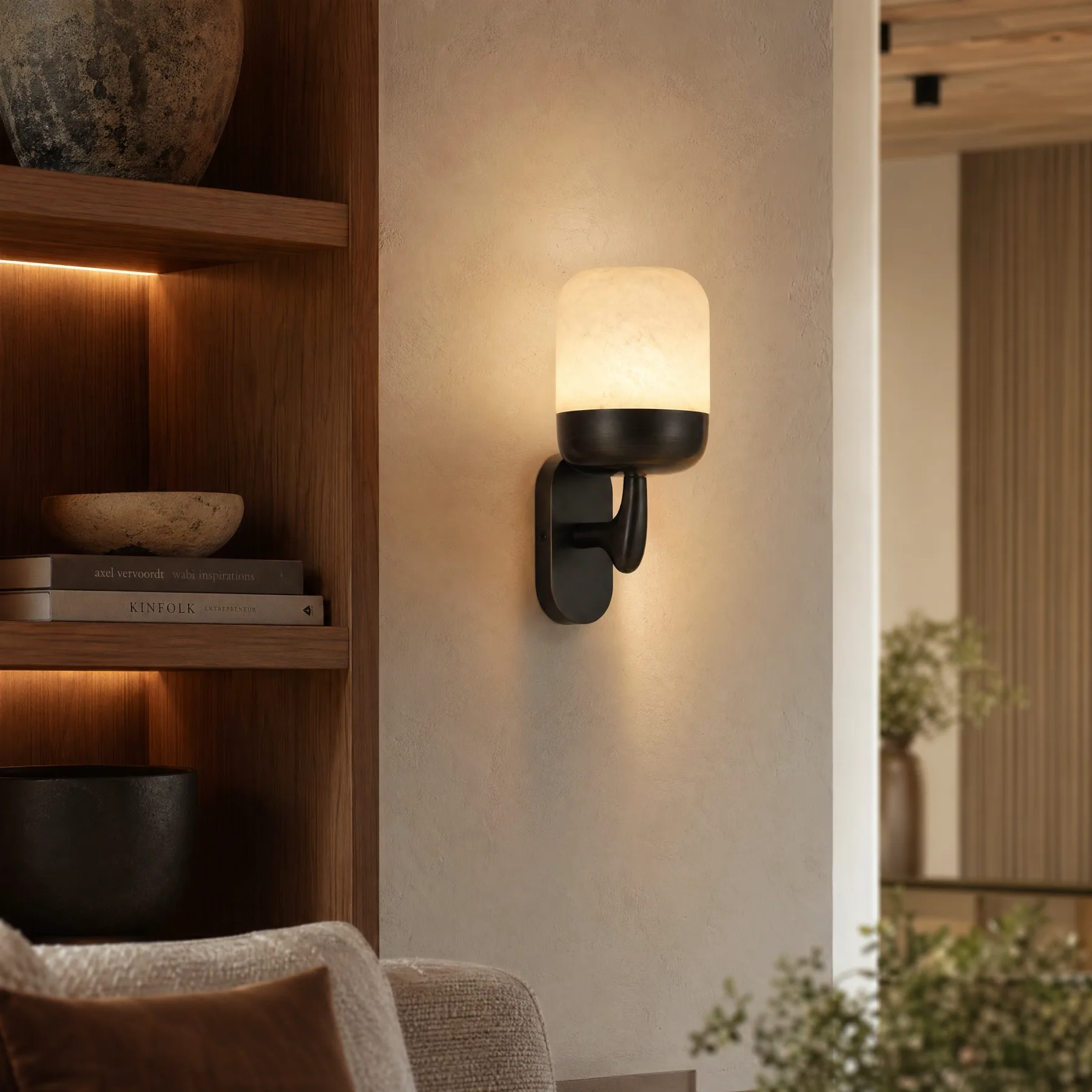 Warm Alabaster Metal Wall Sconce image 5