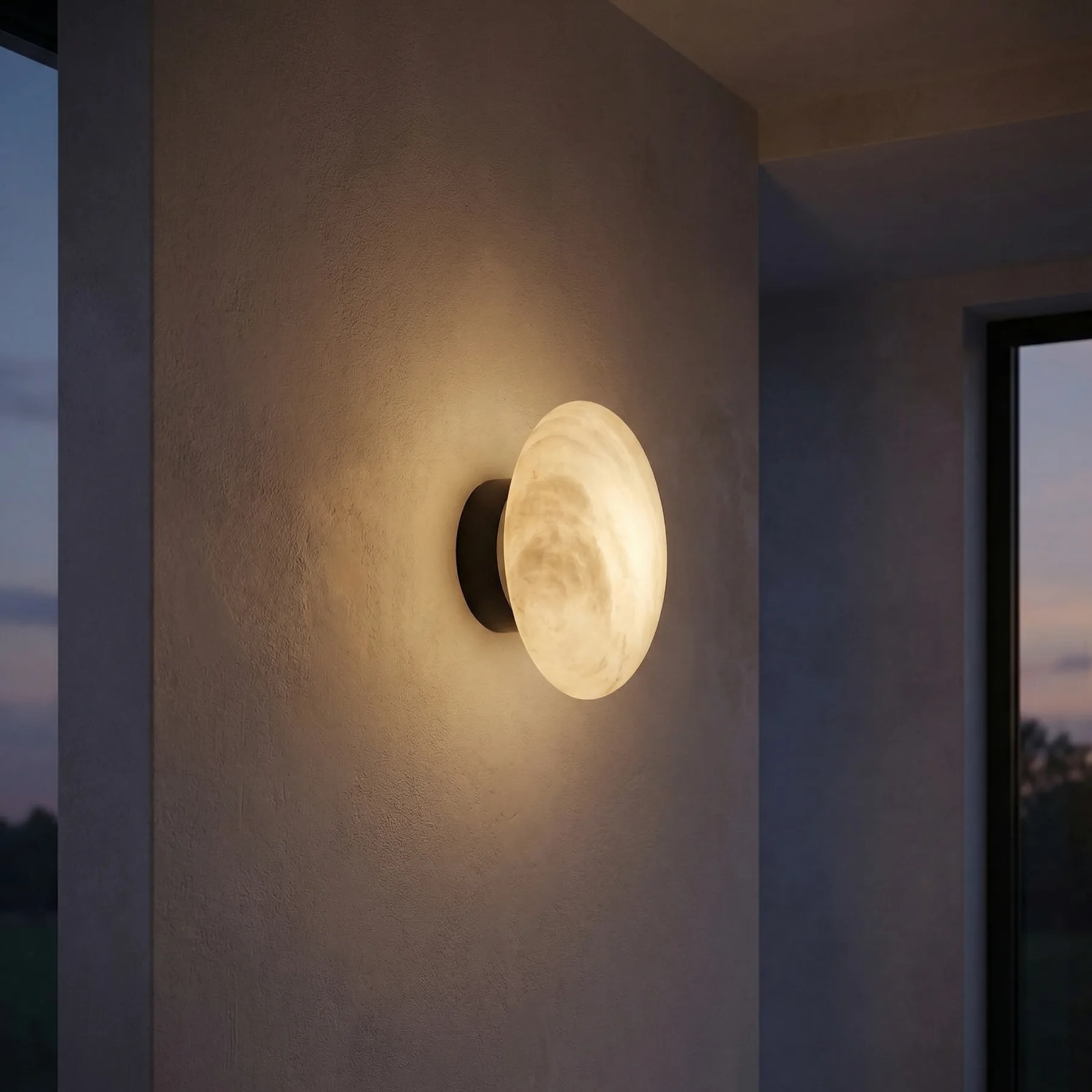 Arden Alabaster Disc Wall Sconce image 2