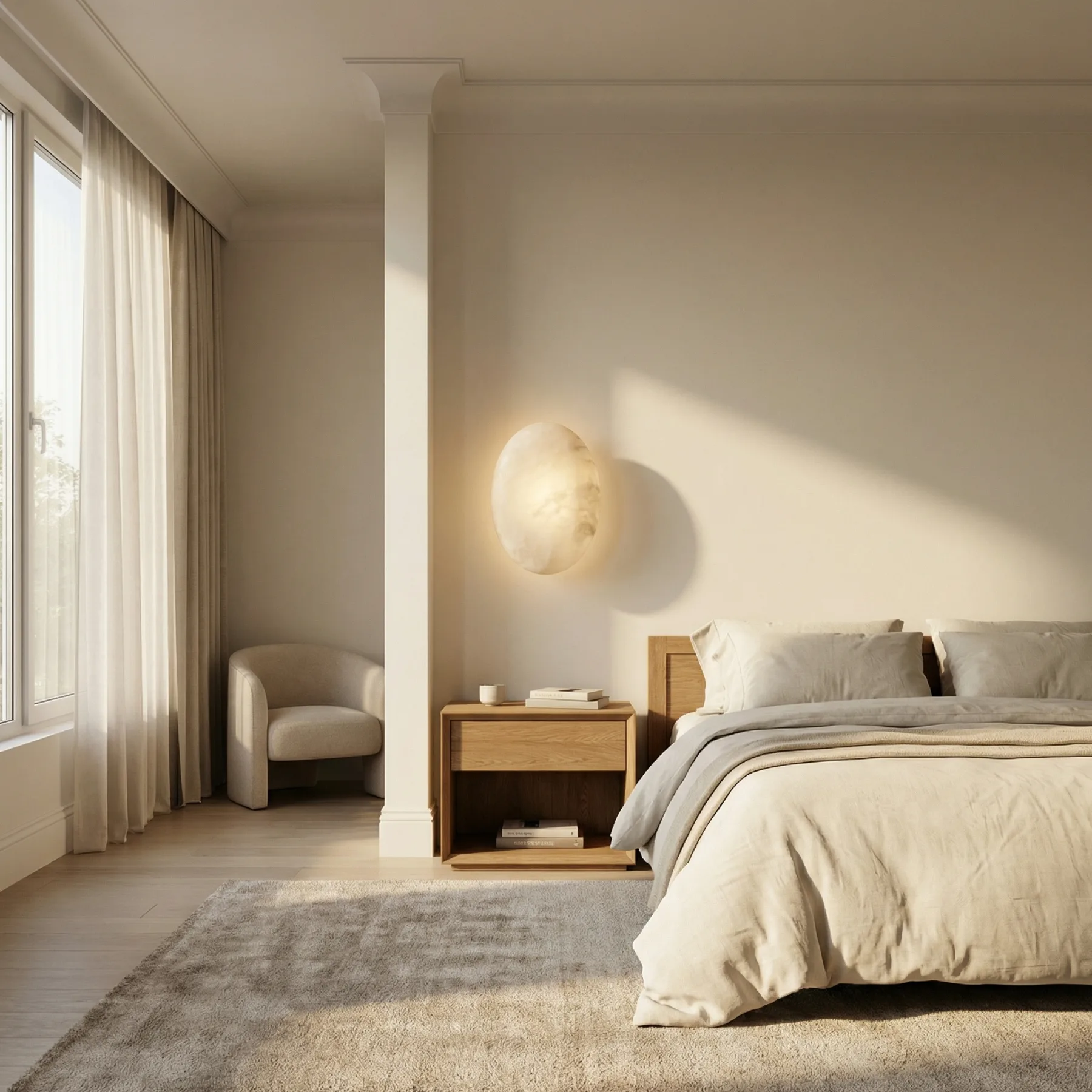 Arden Alabaster Disc Wall Sconce image 4