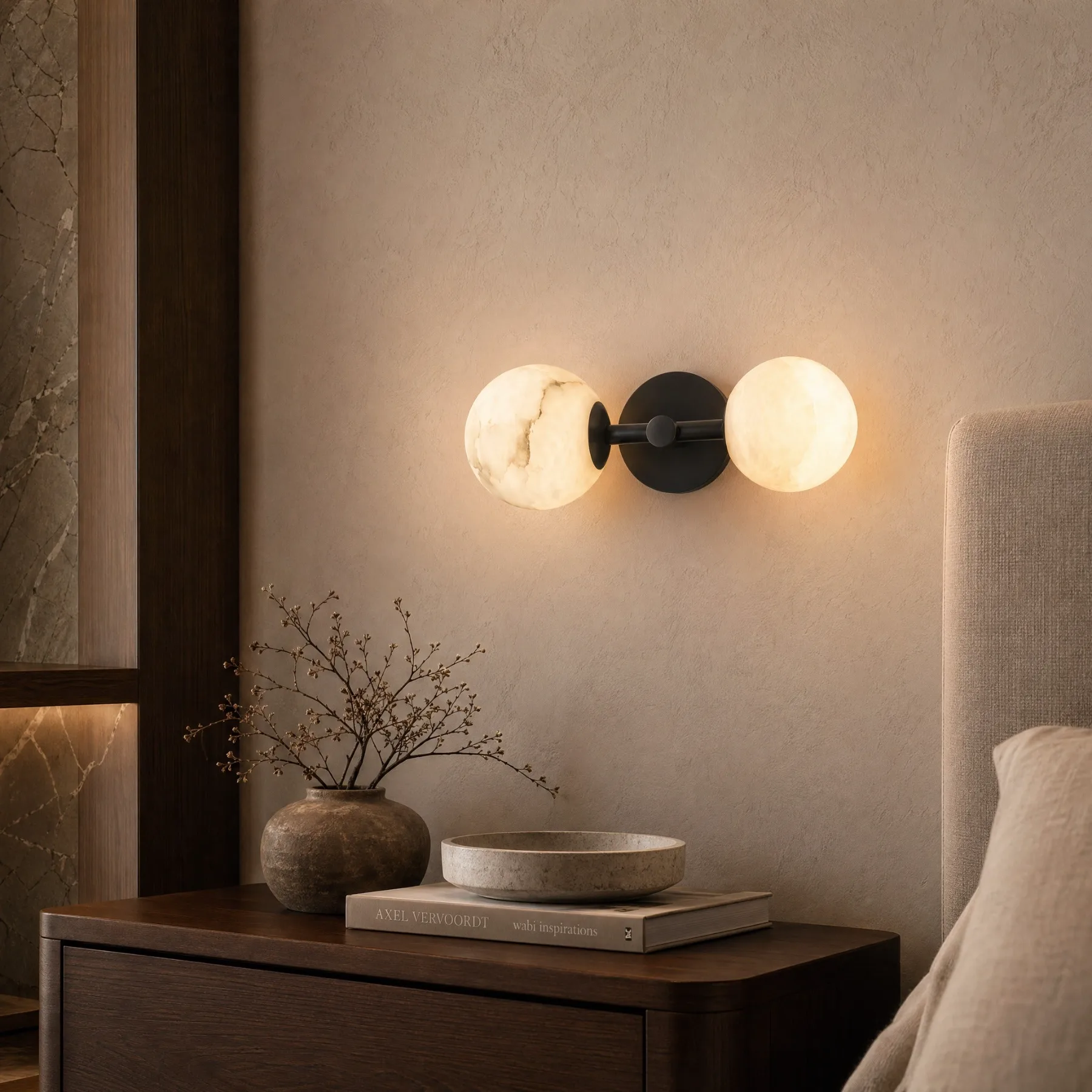 Alabaster Orb Wall Sconce image 3