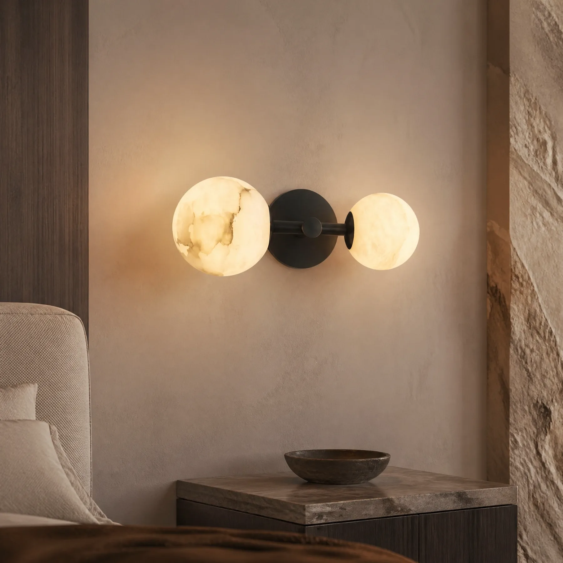 Alabaster Orb Wall Sconce image 2