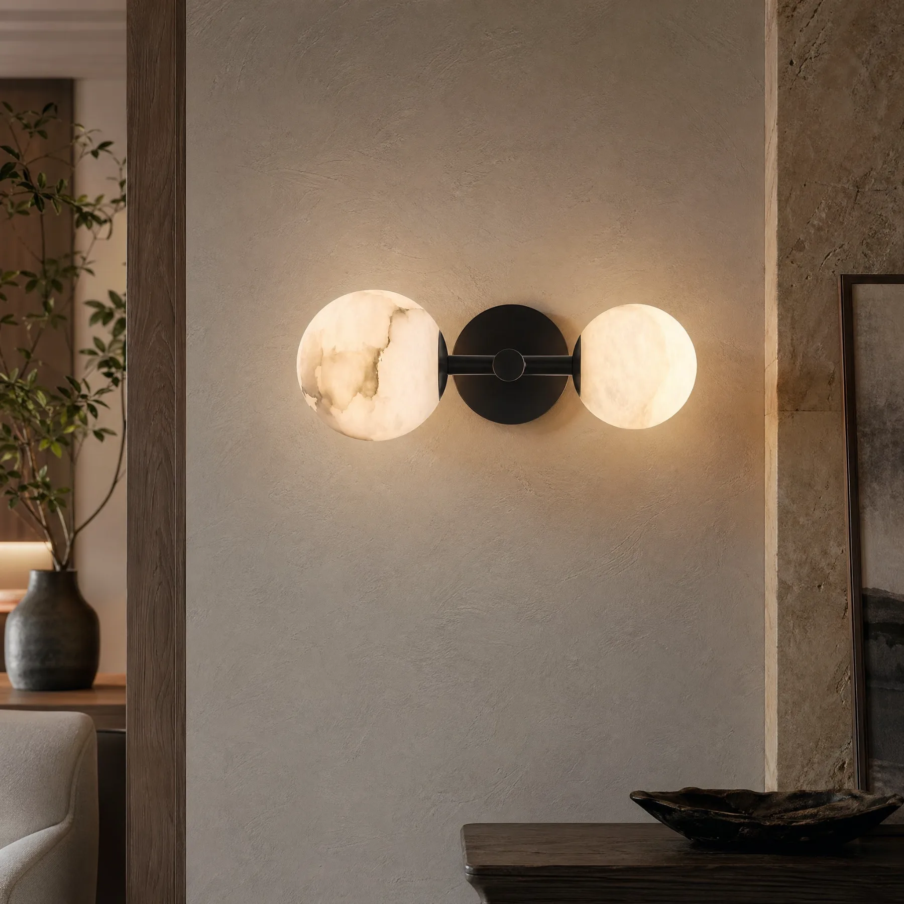 Alabaster Orb Wall Sconce image 4