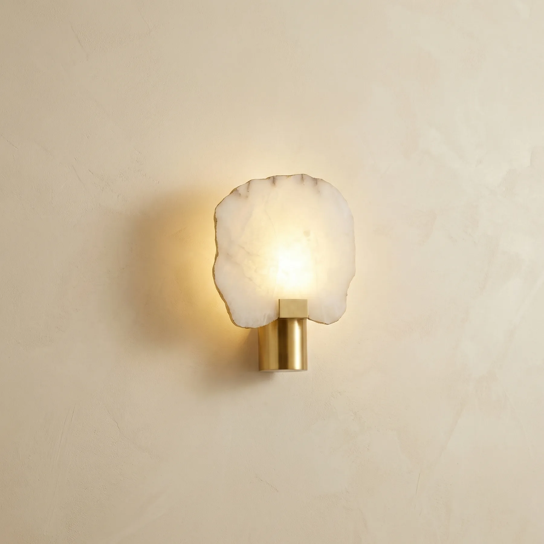 Luminous Alabaster Brass Wall Sconce custom sconces