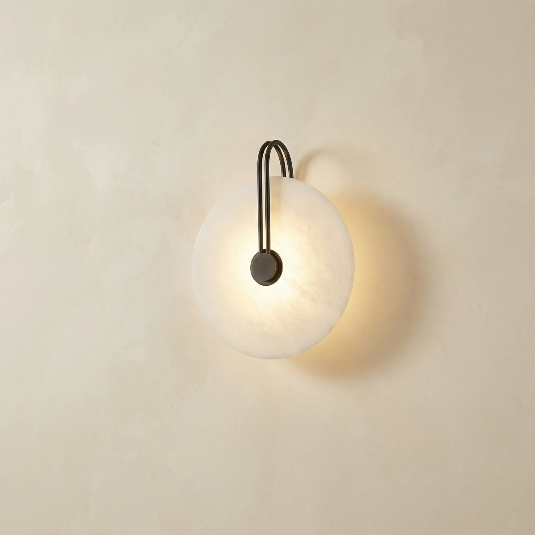 Luna Alabaster Disc Wall Sconce custom sconces