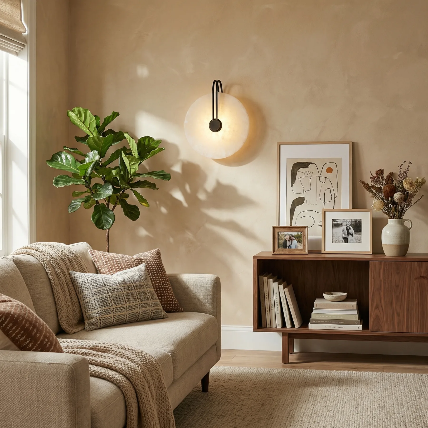 Luna Alabaster Disc Wall Sconce image 5