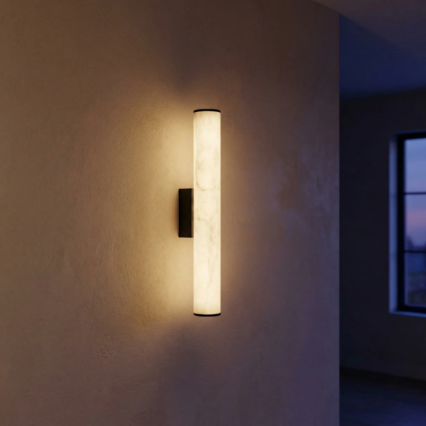 Luminous Alabaster Cylinder Wall Sconce image 2