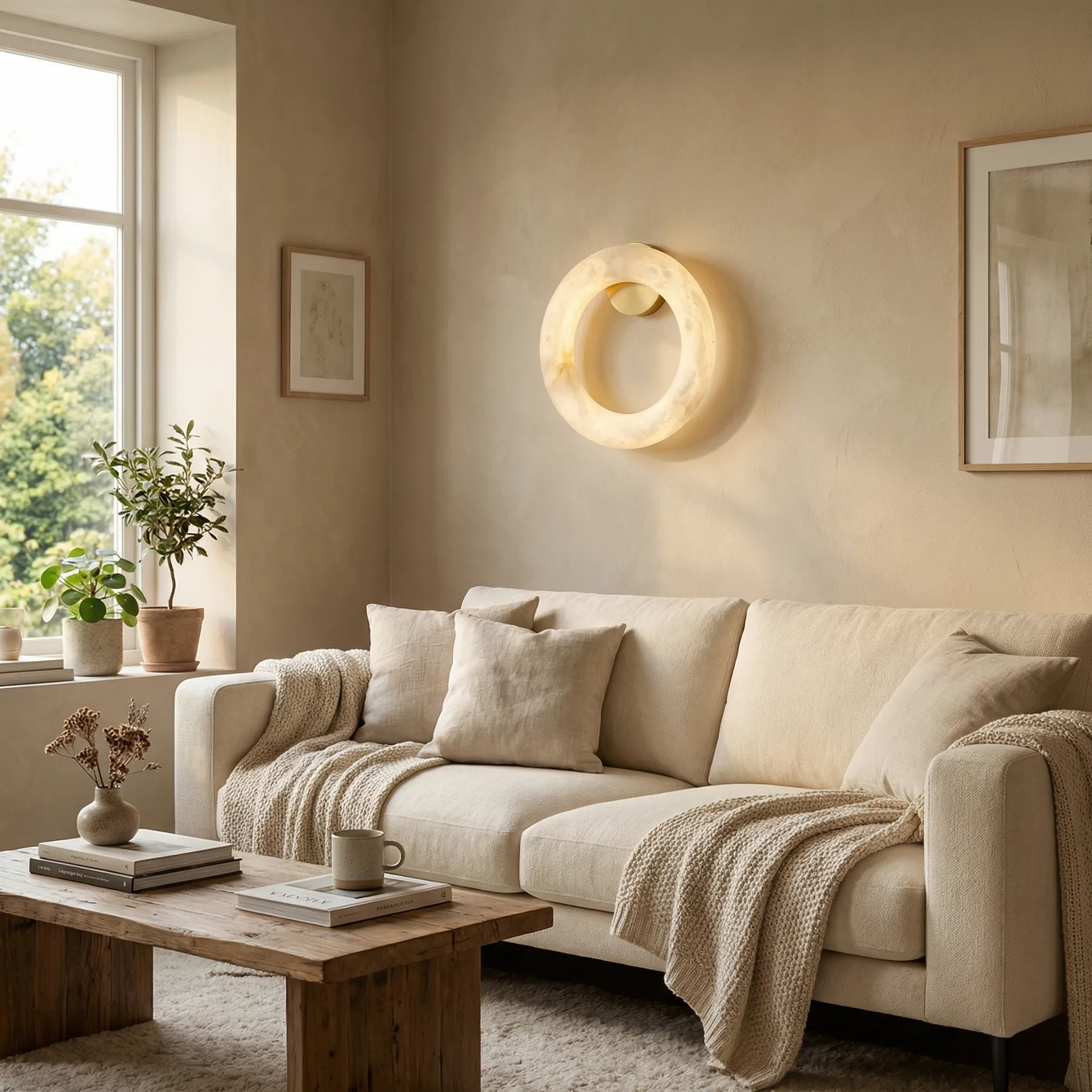 Luminous Alabaster Ring Wall Sconce image 5