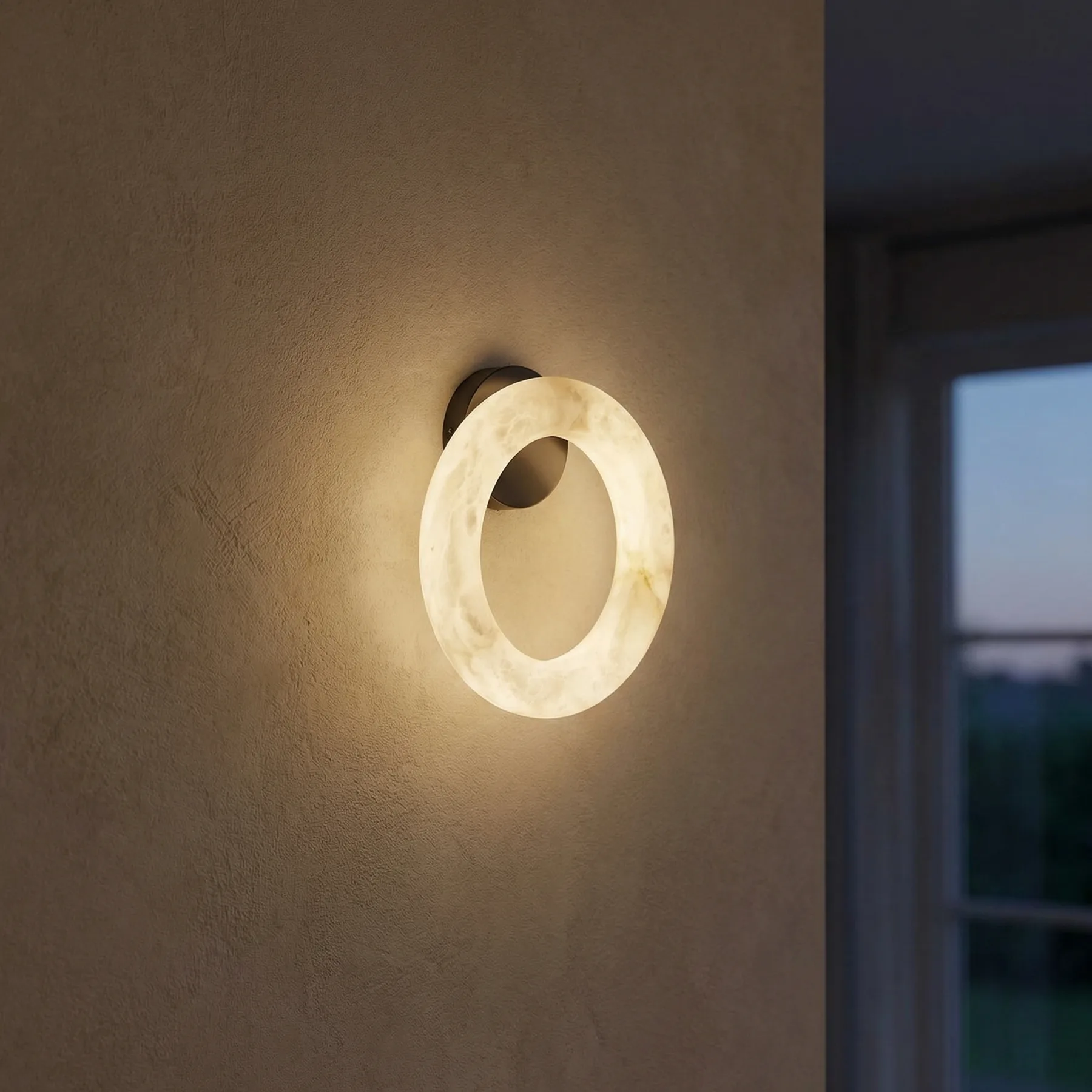 Luminous Alabaster Ring Wall Sconce image 2