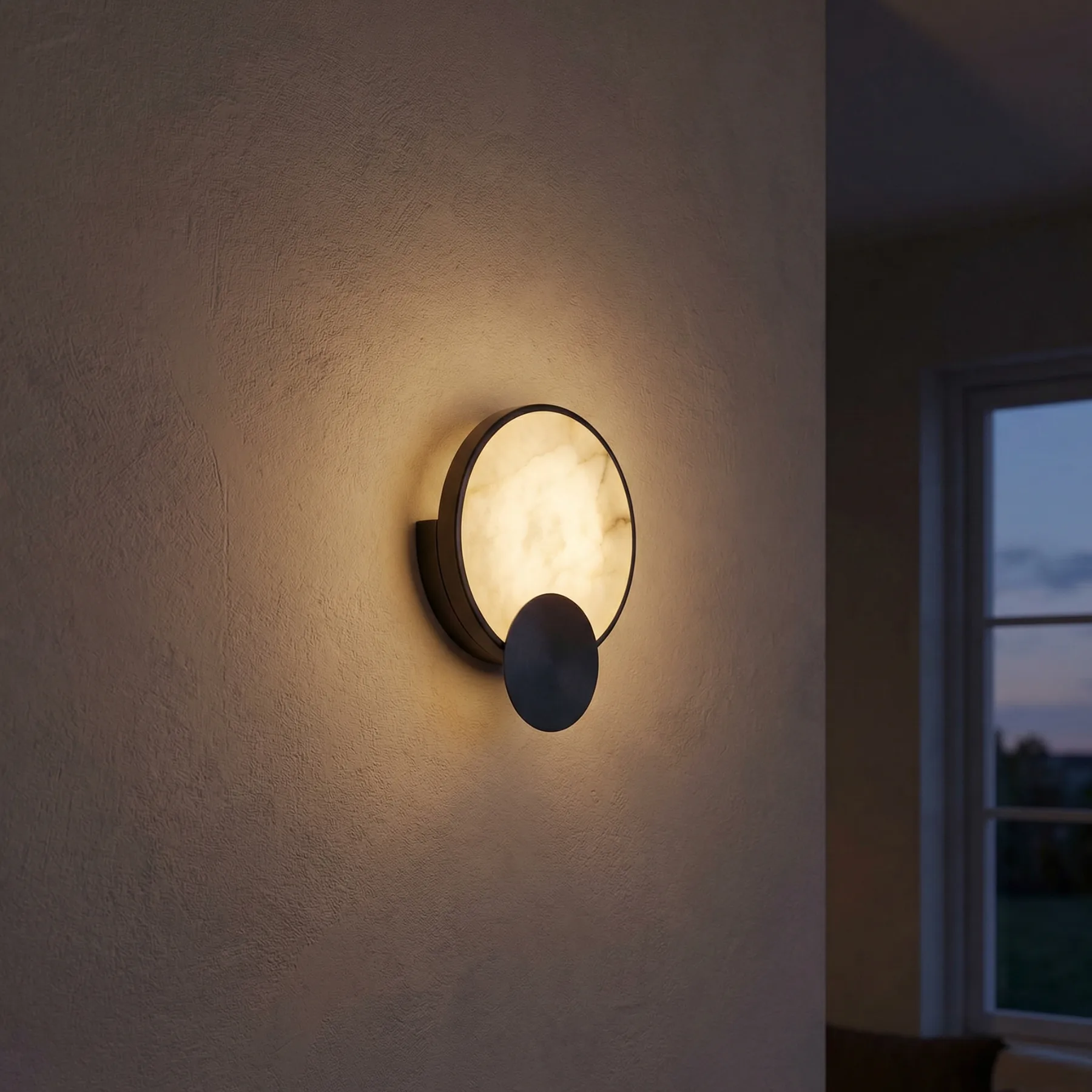 Halo Alabaster Disc Wall Sconce image 2