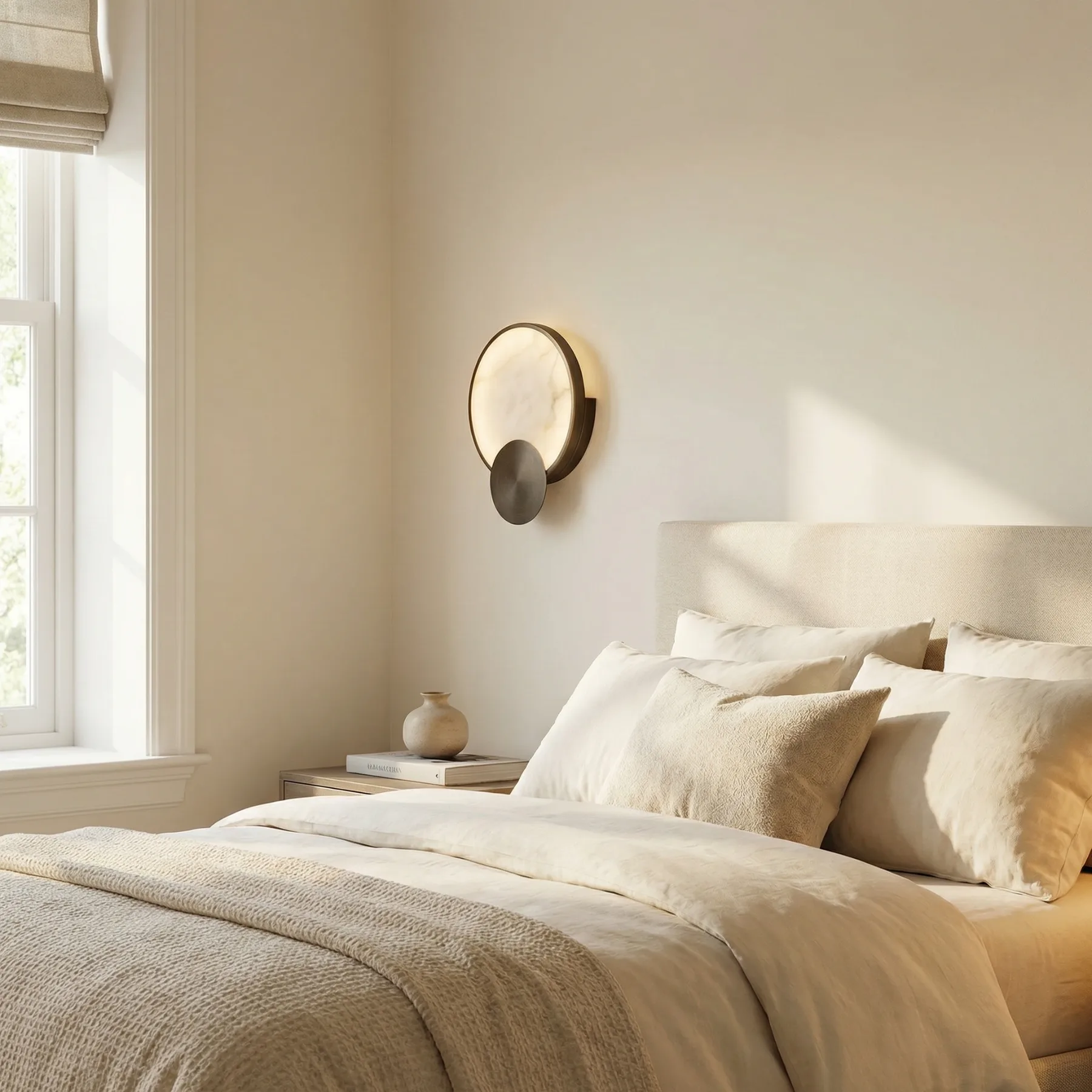 Halo Alabaster Disc Wall Sconce image 4