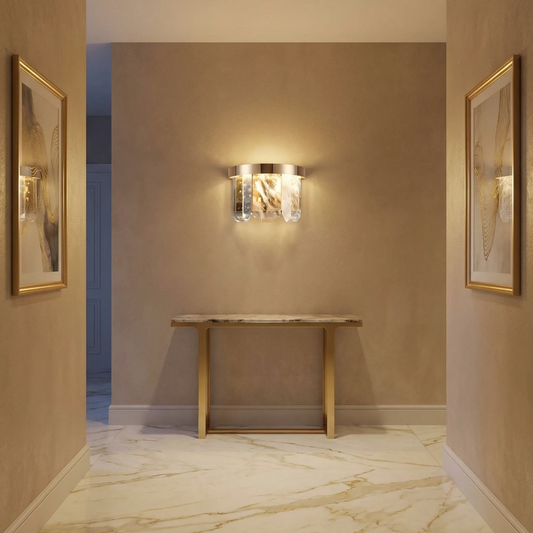 Gilded Crystal Wall Sconce image 2