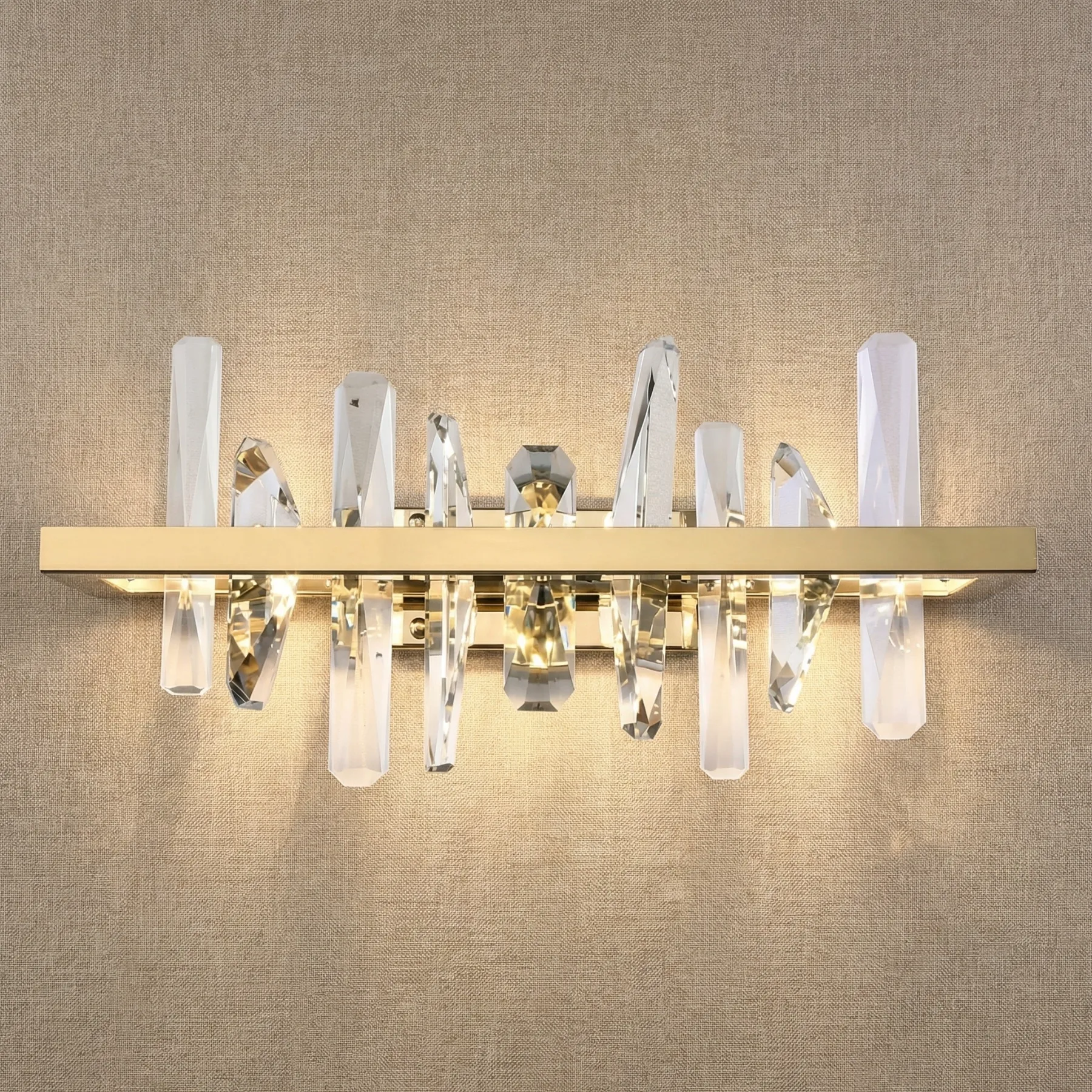 Gilded Crystal Bar Wall Sconce custom sconces