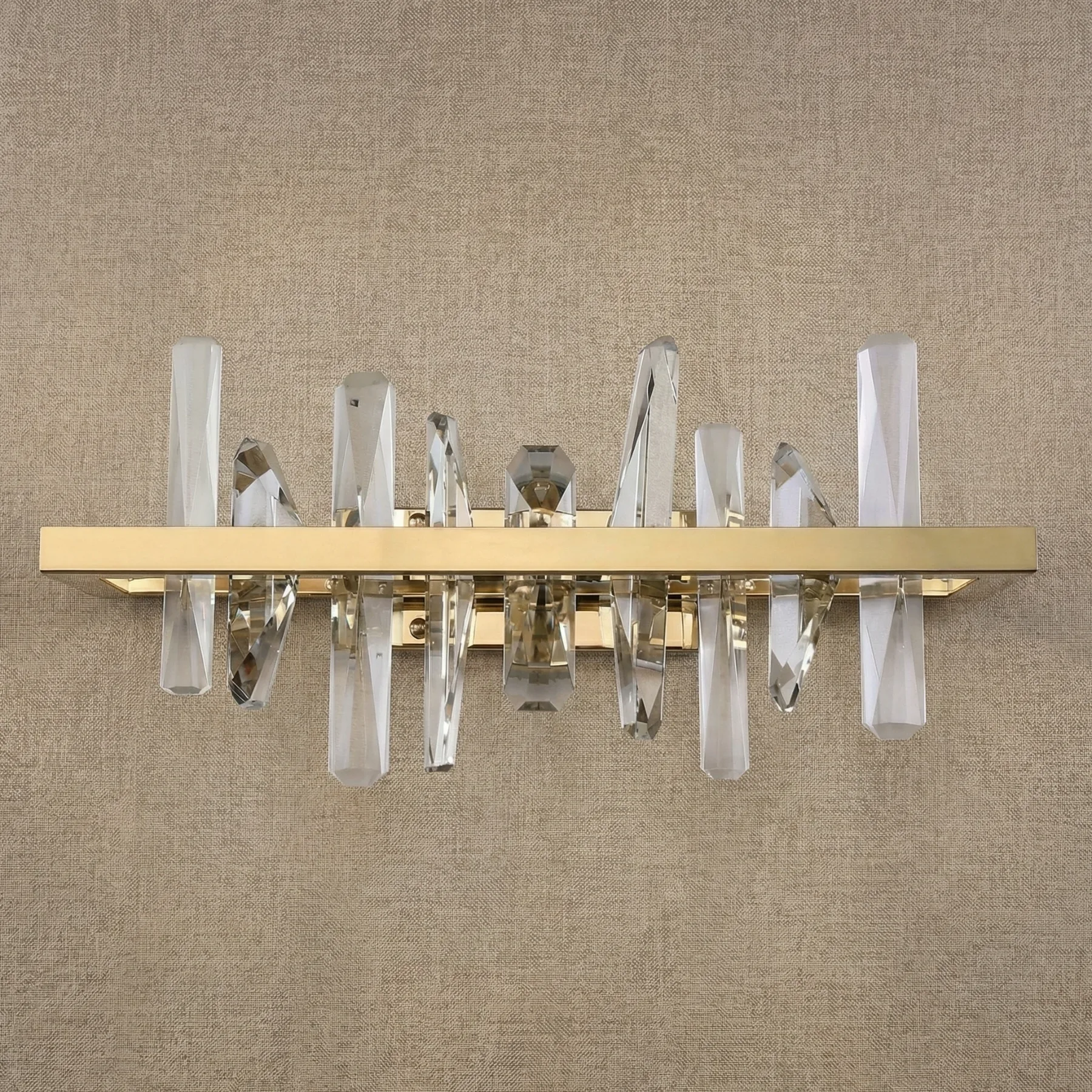 Gilded Crystal Bar Wall Sconce image 5