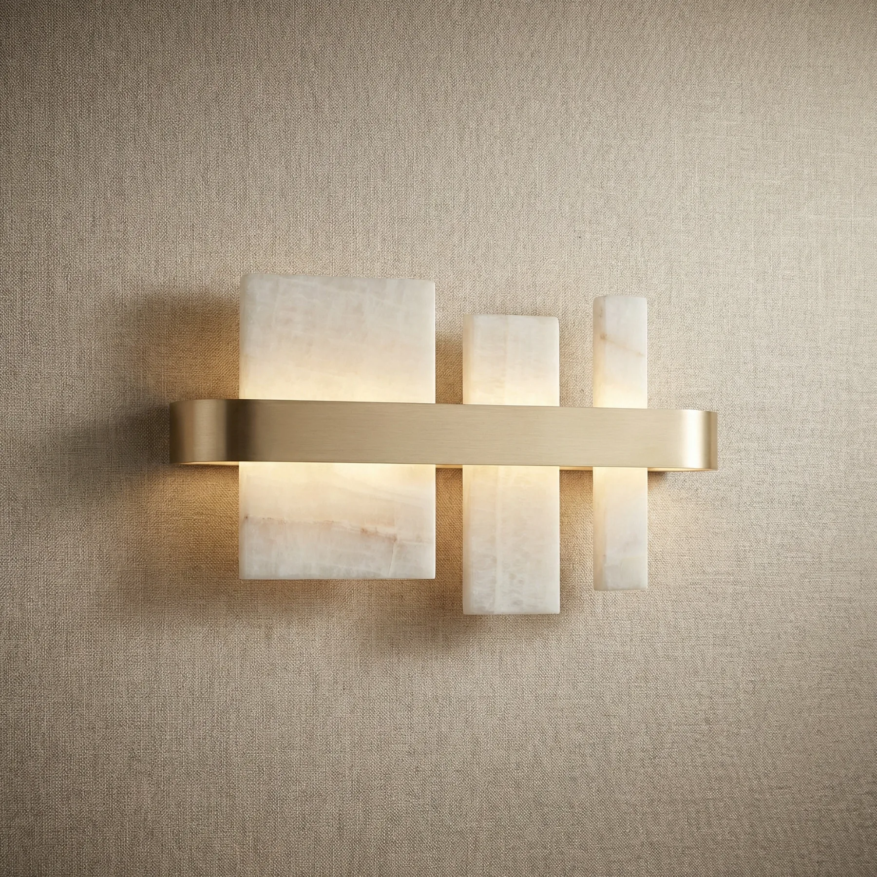 Serene Alabaster Brass Wall Sconce custom sconces