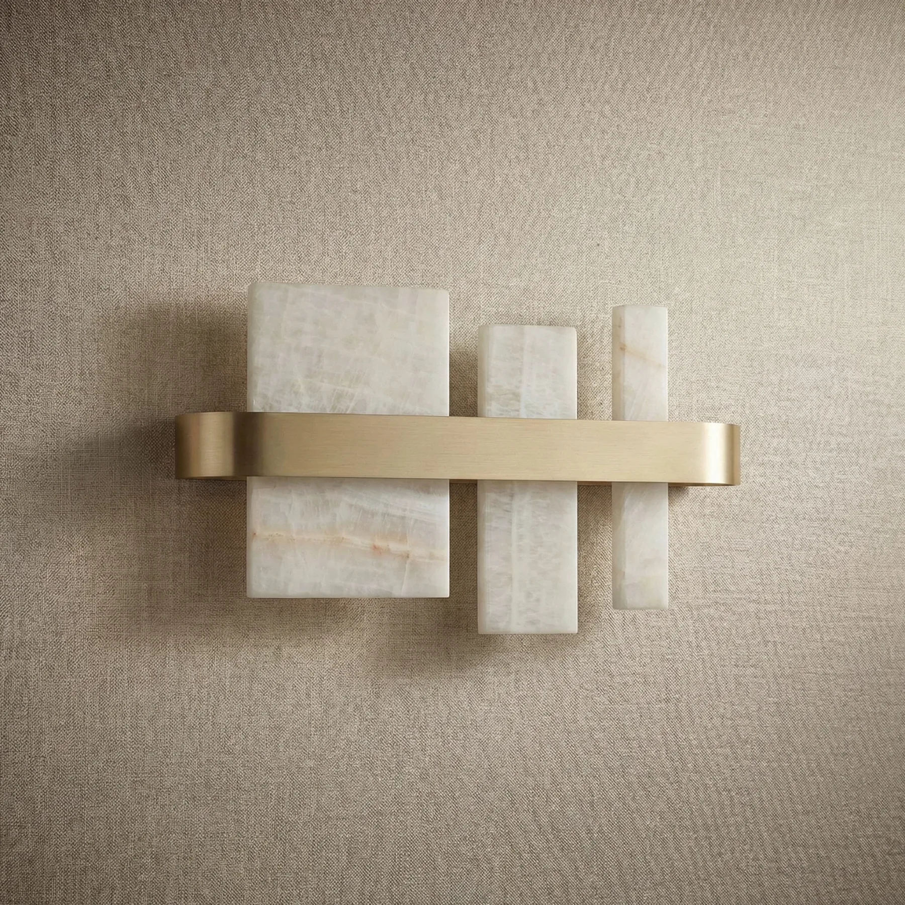 Serene Alabaster Brass Wall Sconce image 5