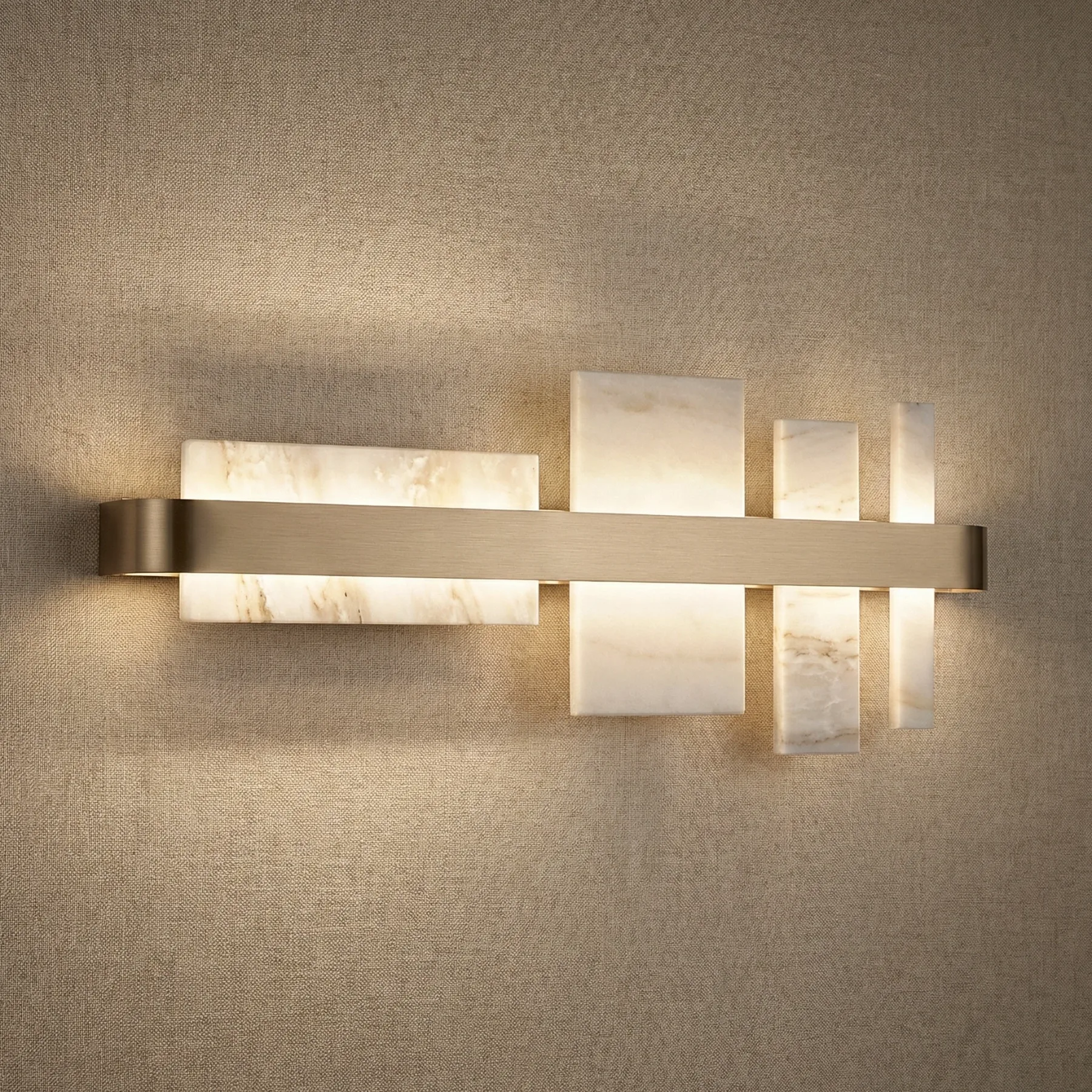Serene Alabaster Brass Wall Sconce image 6