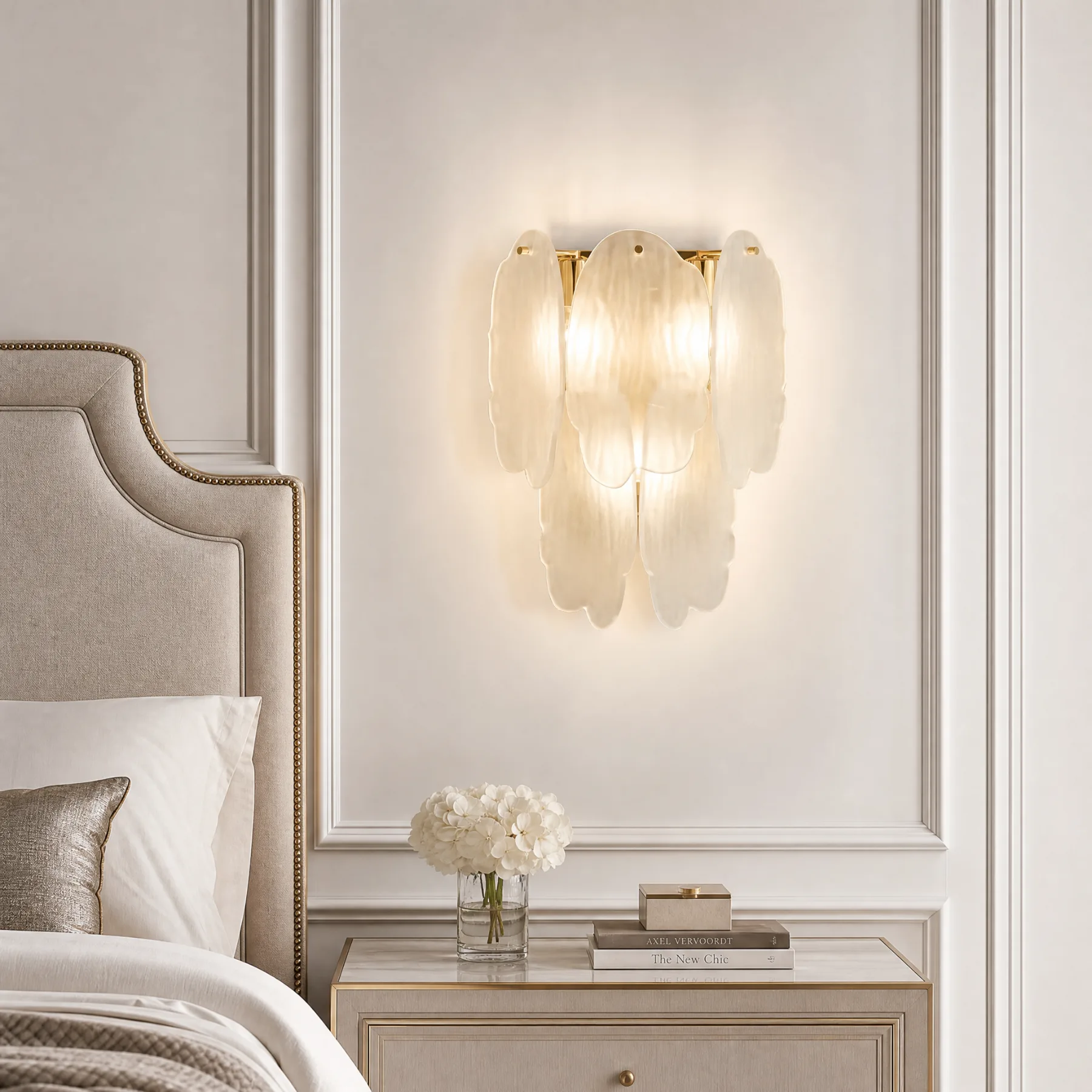 Luminous Alabaster Petal Wall Sconce image 5