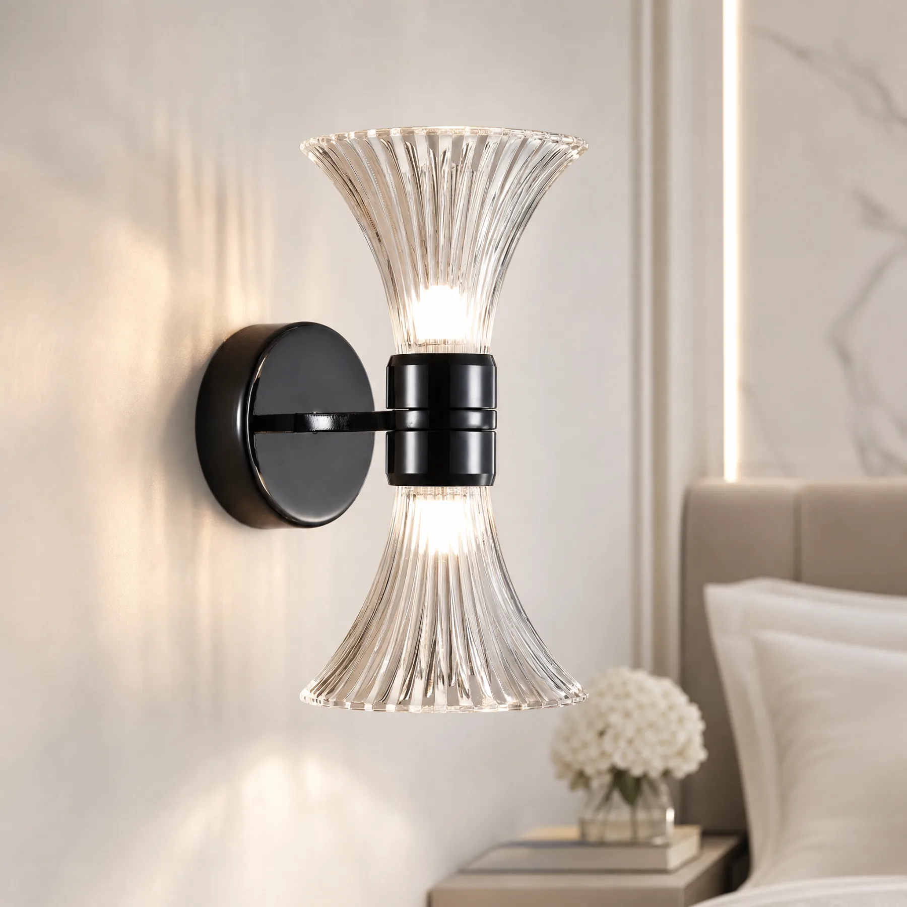 Fluted Crystal Hourglass Sconce image 4